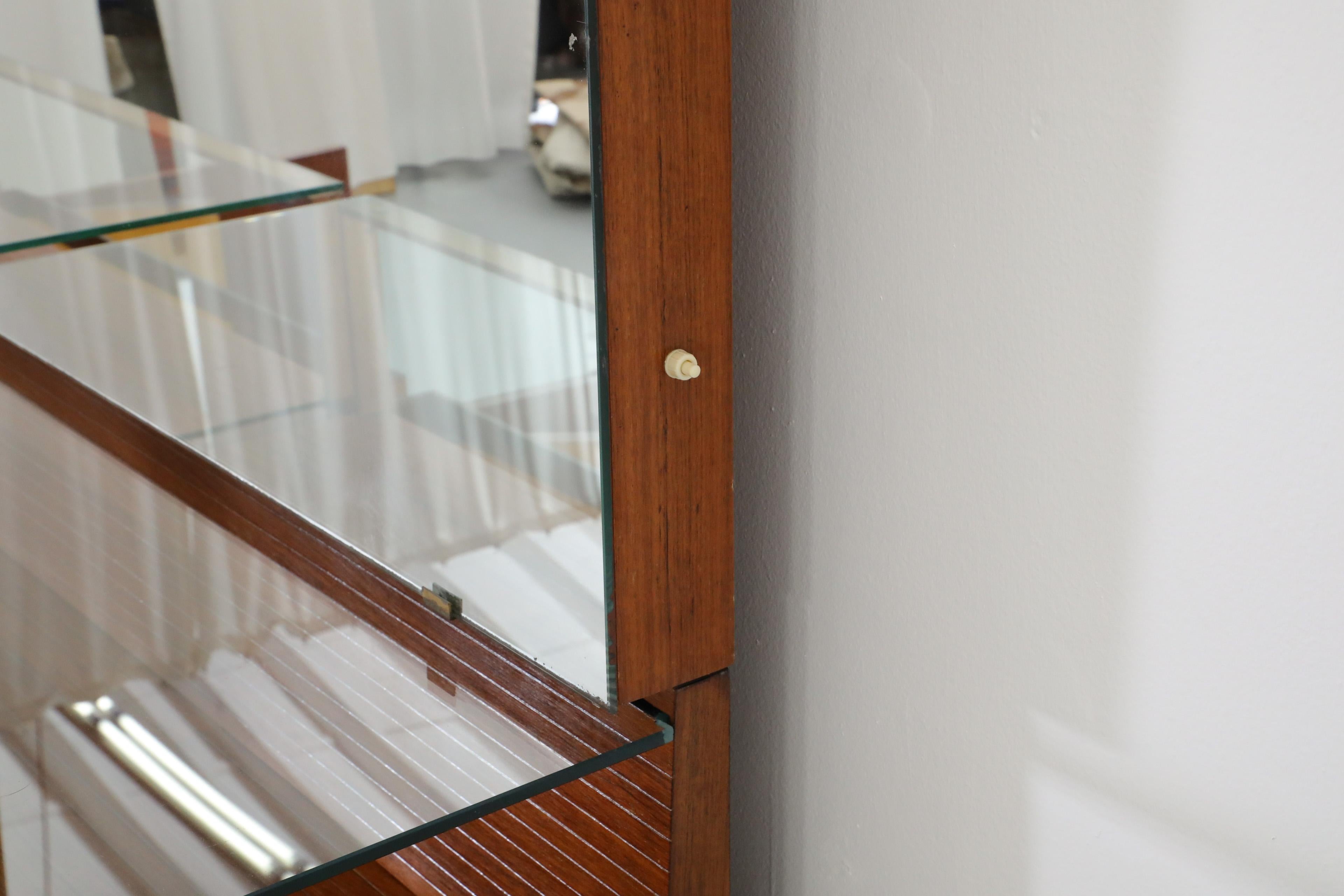 Ico Parisi Attributed, Teak Wall Display Unit with Multi-Colored Drawers For Sale 2