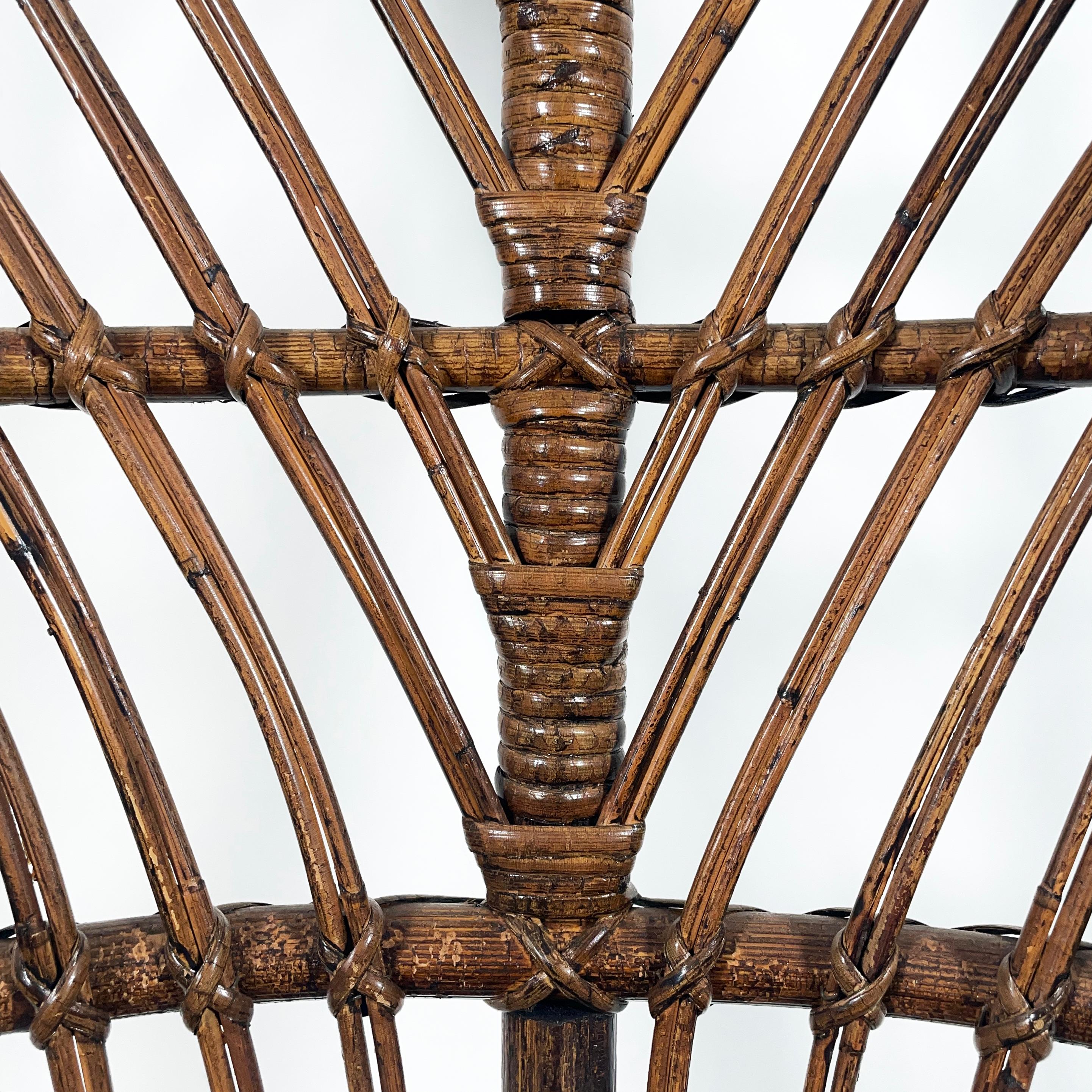 Mid Century Bamboo Italian Peacock Chair 1950s For Sale 5