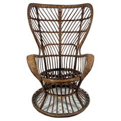 Mid Century Bamboo Italian Peacock Chair 1950s