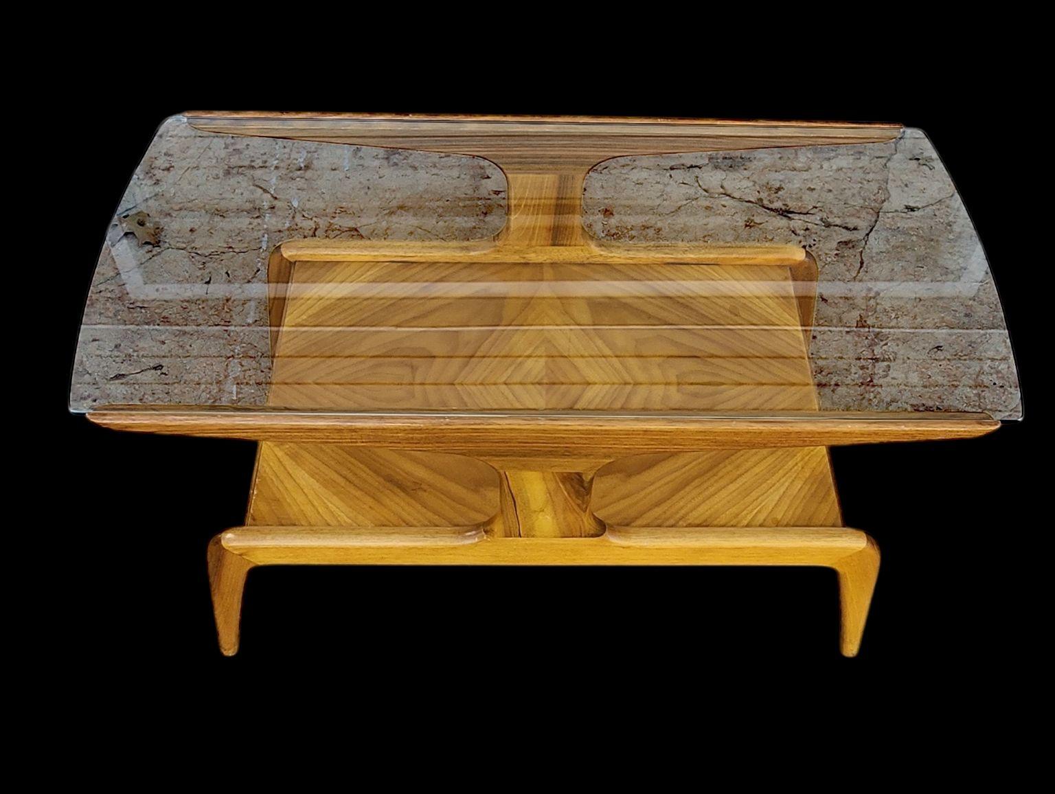 Mid Century Gio Ponti Domus Nova Coffee Table Italy 1950 Vidrio en venta