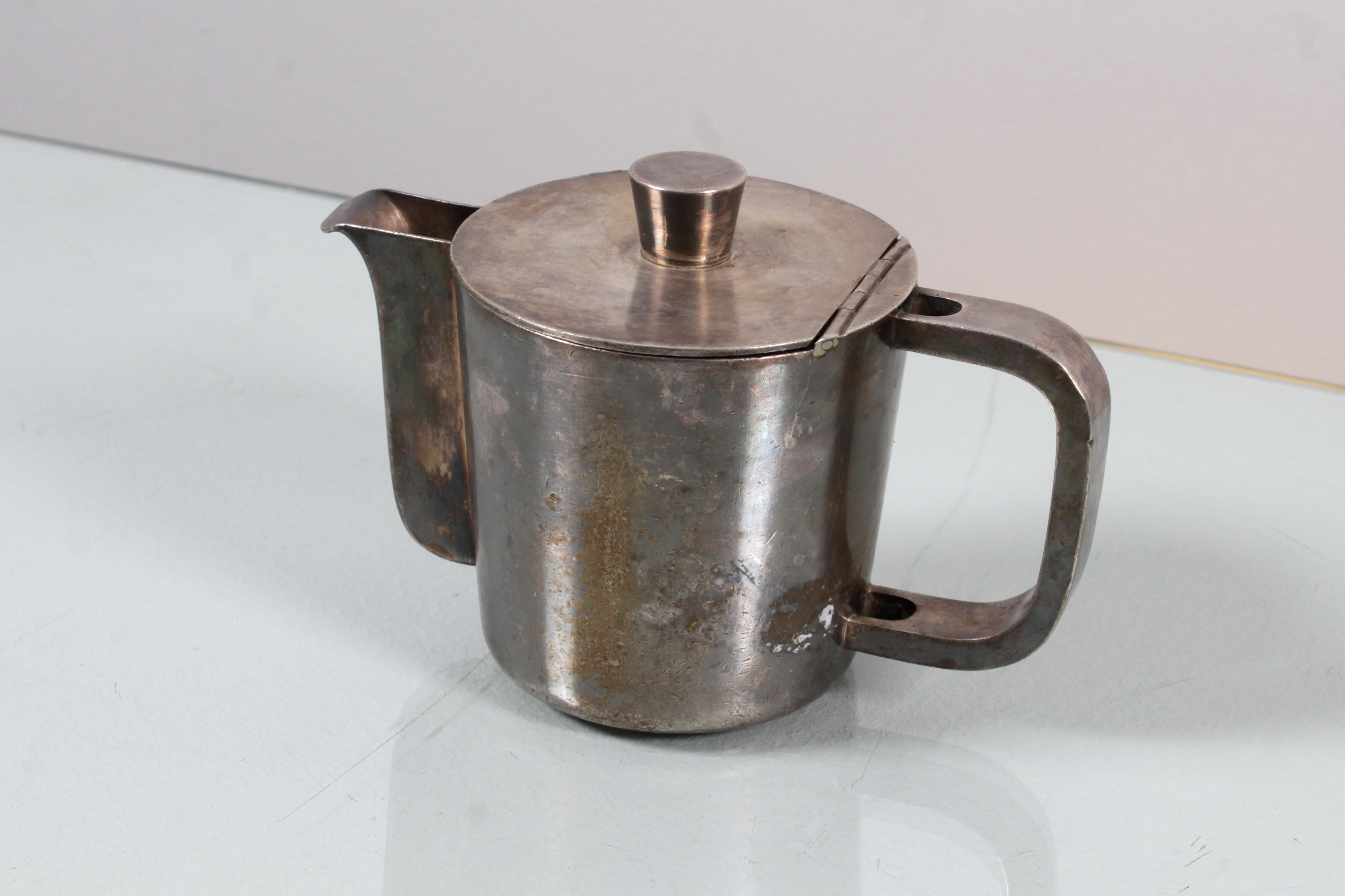 Mid-Century Modern Mid-Century Giò Ponti for Krupp Milano Nickel Silver Teapot, 1938 Italy For Sale