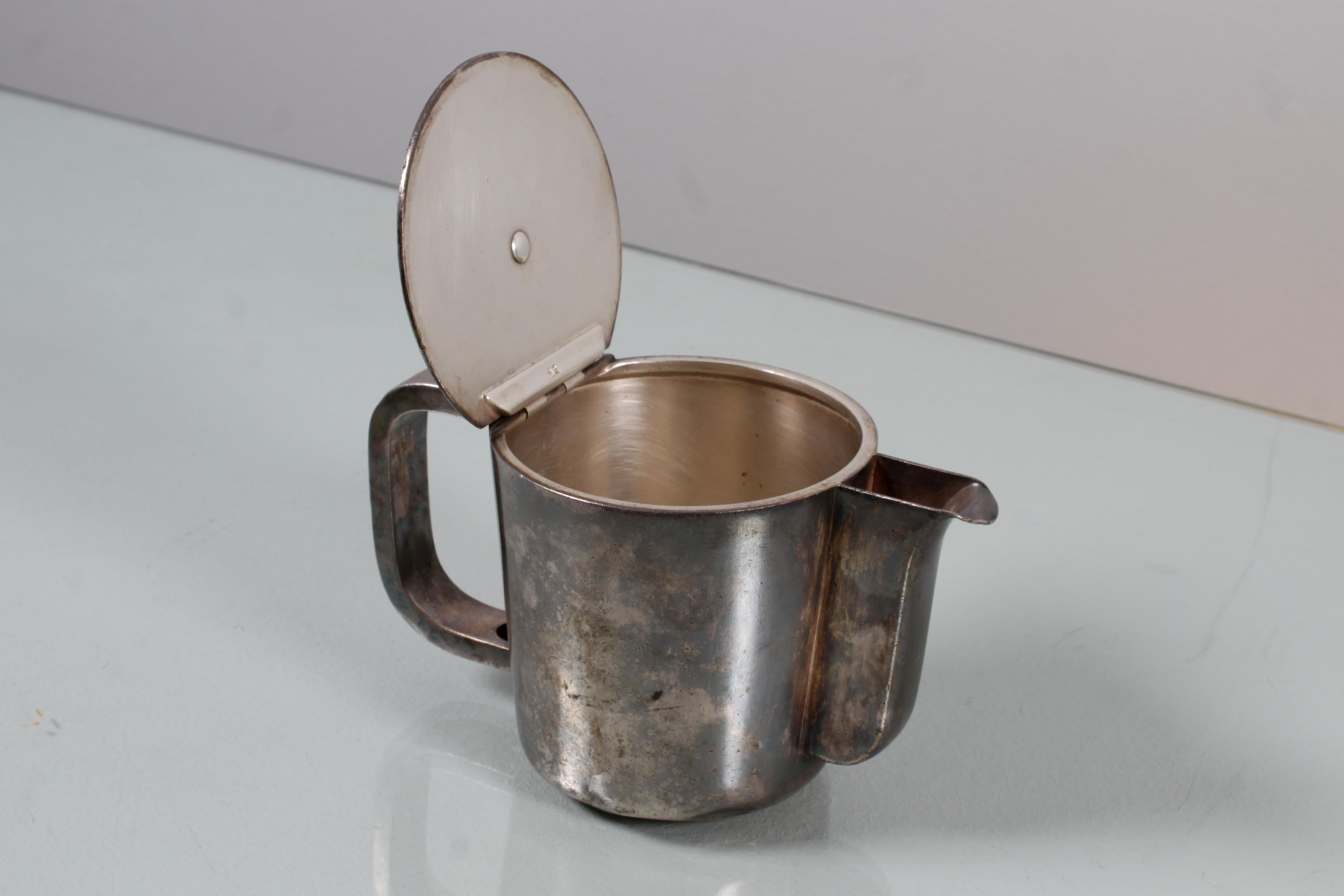 Mid-Century Giò Ponti for Krupp Milano Nickel Silver Teapot, 1938 Italy In Good Condition For Sale In Palermo, IT