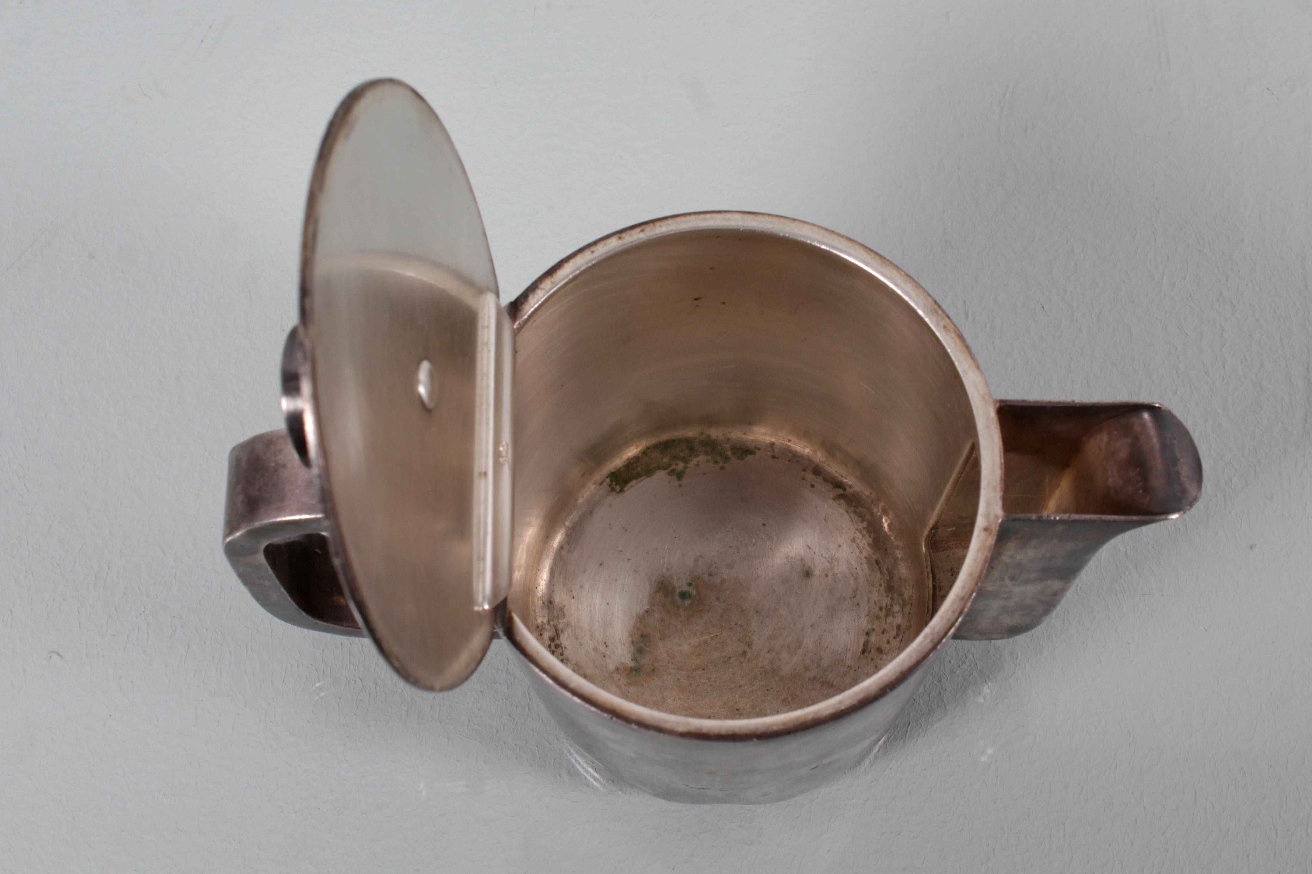 Giò Ponti für Krupp Milano Neusilber Teekanne aus der Jahrhundertmitte, 1938 Italien (Metall) im Angebot
