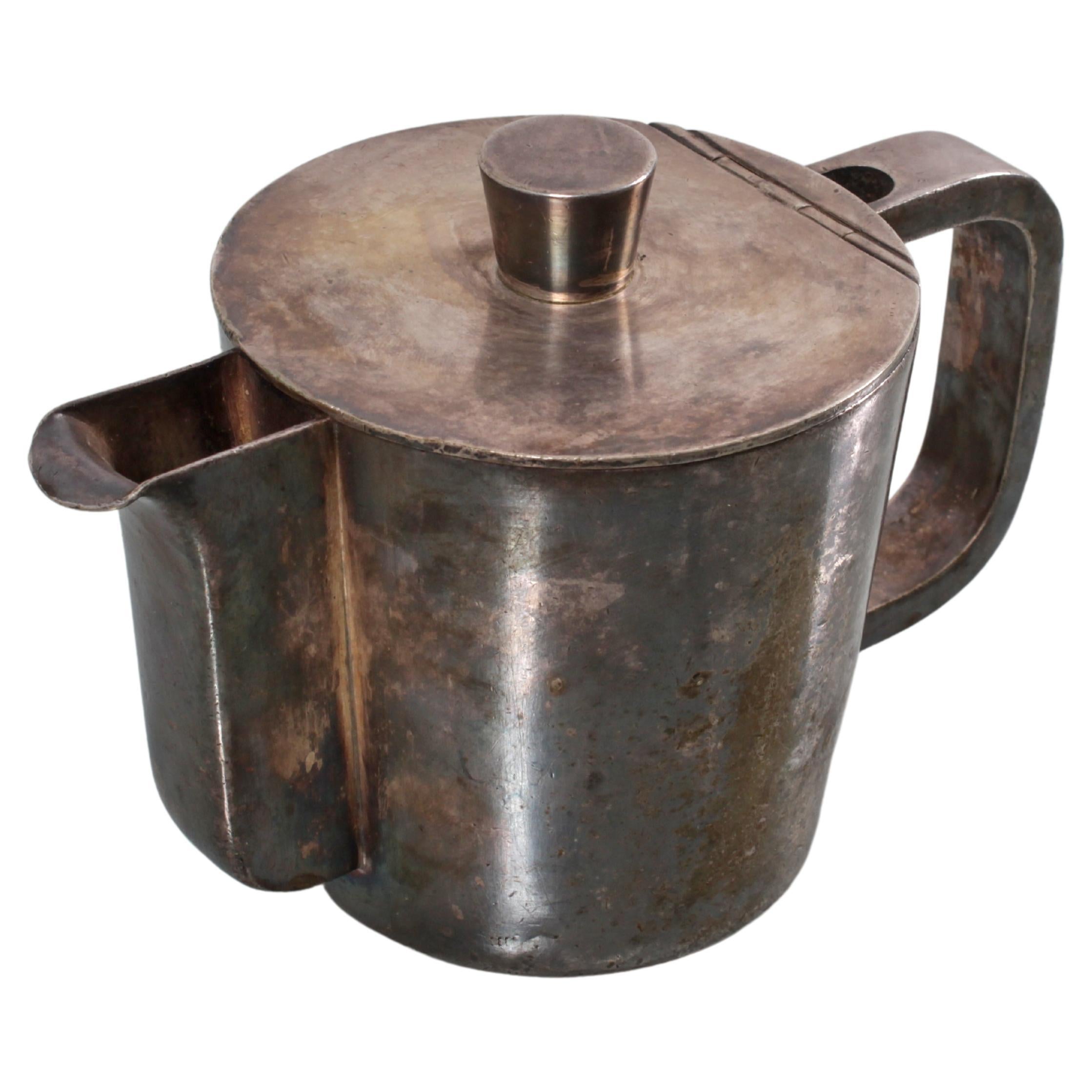 Mid-Century Giò Ponti for Krupp Milano Nickel Silver Teapot, 1938 Italy
