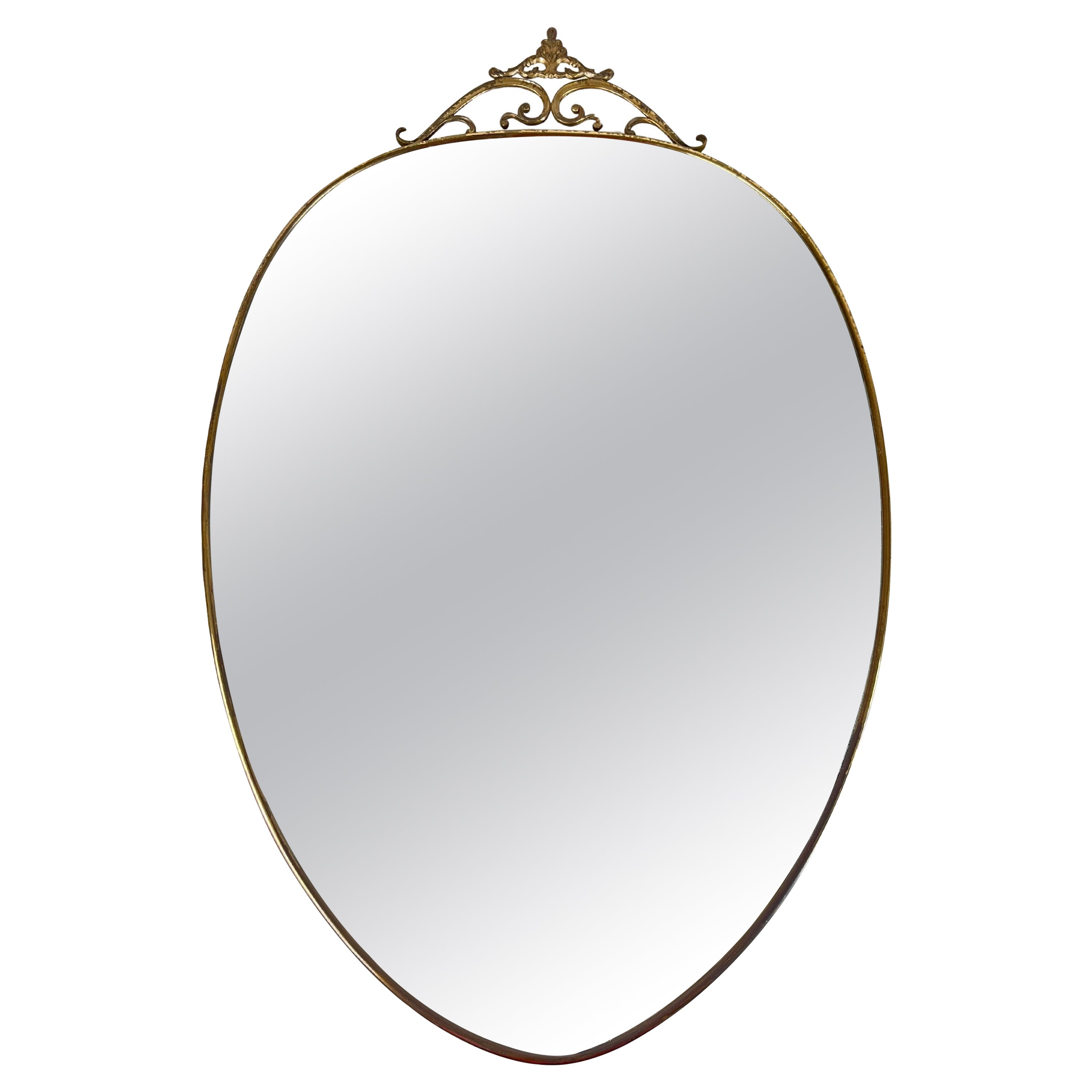 Specchio in ottone italiano Gio Ponti, metà secolo, 1960