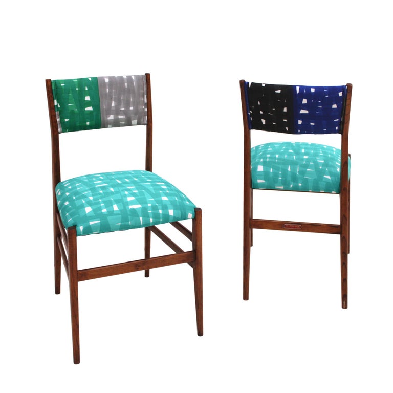 Mid-Century Modern Mid-Century Gio Ponti Set of Four ‘Leggera 646’ Ashwood Italian Chairs, 1951 For Sale