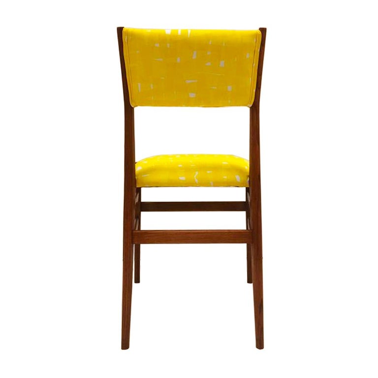 Cotton Mid-Century Gio Ponti Set of Four ‘Leggera 646’ Ashwood Italian Chairs, 1951 For Sale