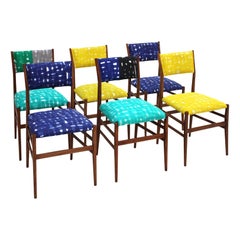 Gio Ponti ensemble de quatre chaises italiennes Leggera 646 en frêne du milieu du siècle dernier, 1951