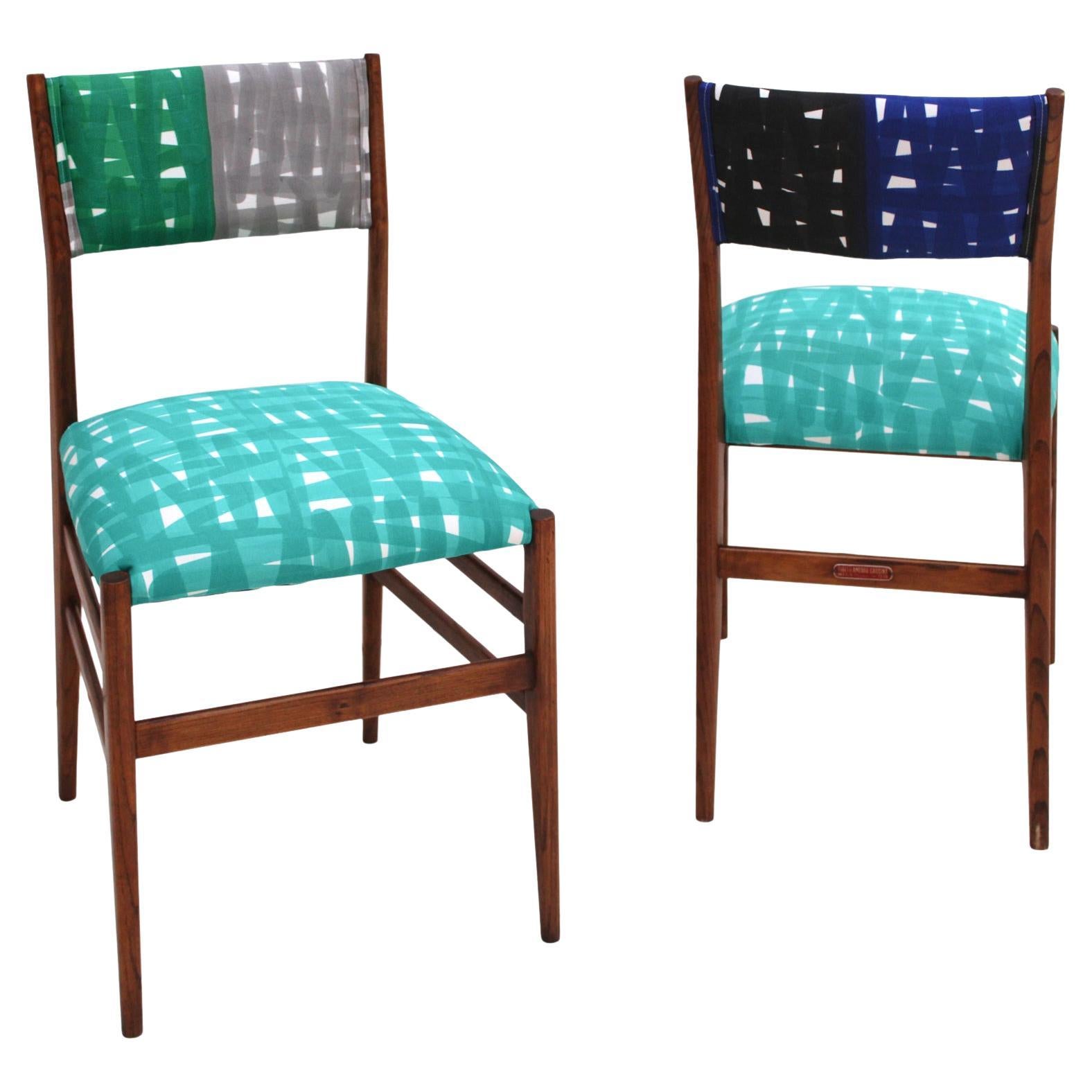 Mid-Century Gio Ponti Set of Two ‘Leggera 646’ Ashwood Italian Chairs, 1951