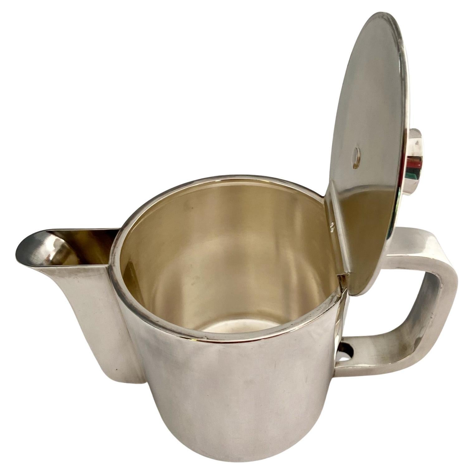 Mid-century Gio Ponti silver plated coffee pot and a tiny Arthur Krupp dish 2