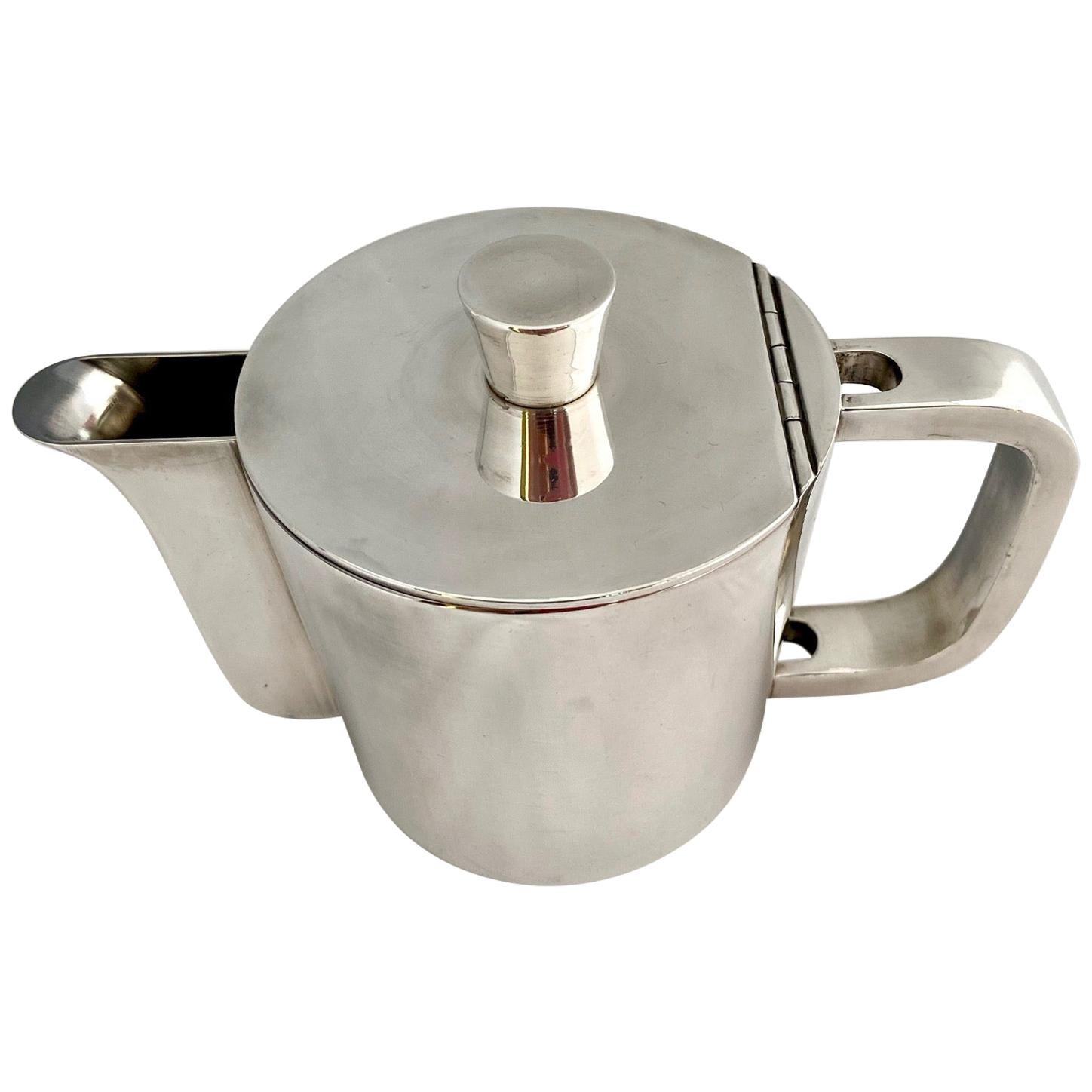 20th Century Mid-Century Gio Ponti Silver Plated Coffee Pot and tiny Dish for Arthur Krupp