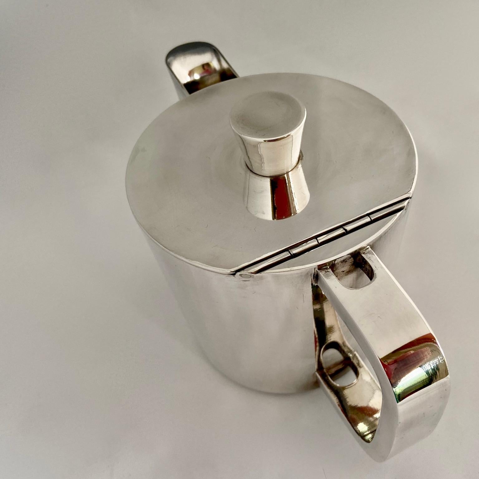 Mid-Century Gio Ponti Silver Plated Coffee Pot and tiny Dish for Arthur Krupp 1