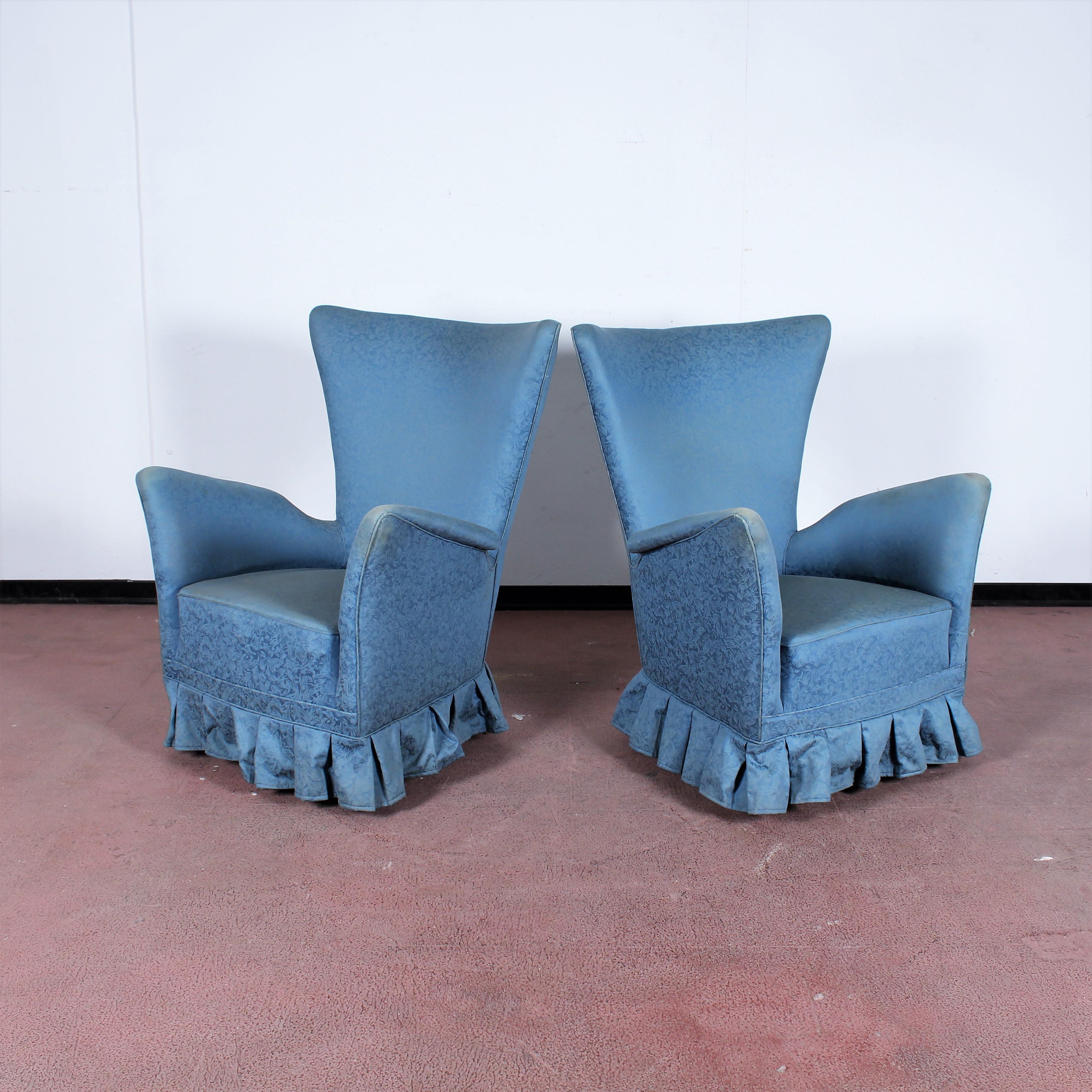 blue fabric dining chairs