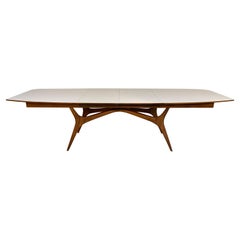 Mid-Century Gio Ponti Style Expandable Dining Table-Seats 10