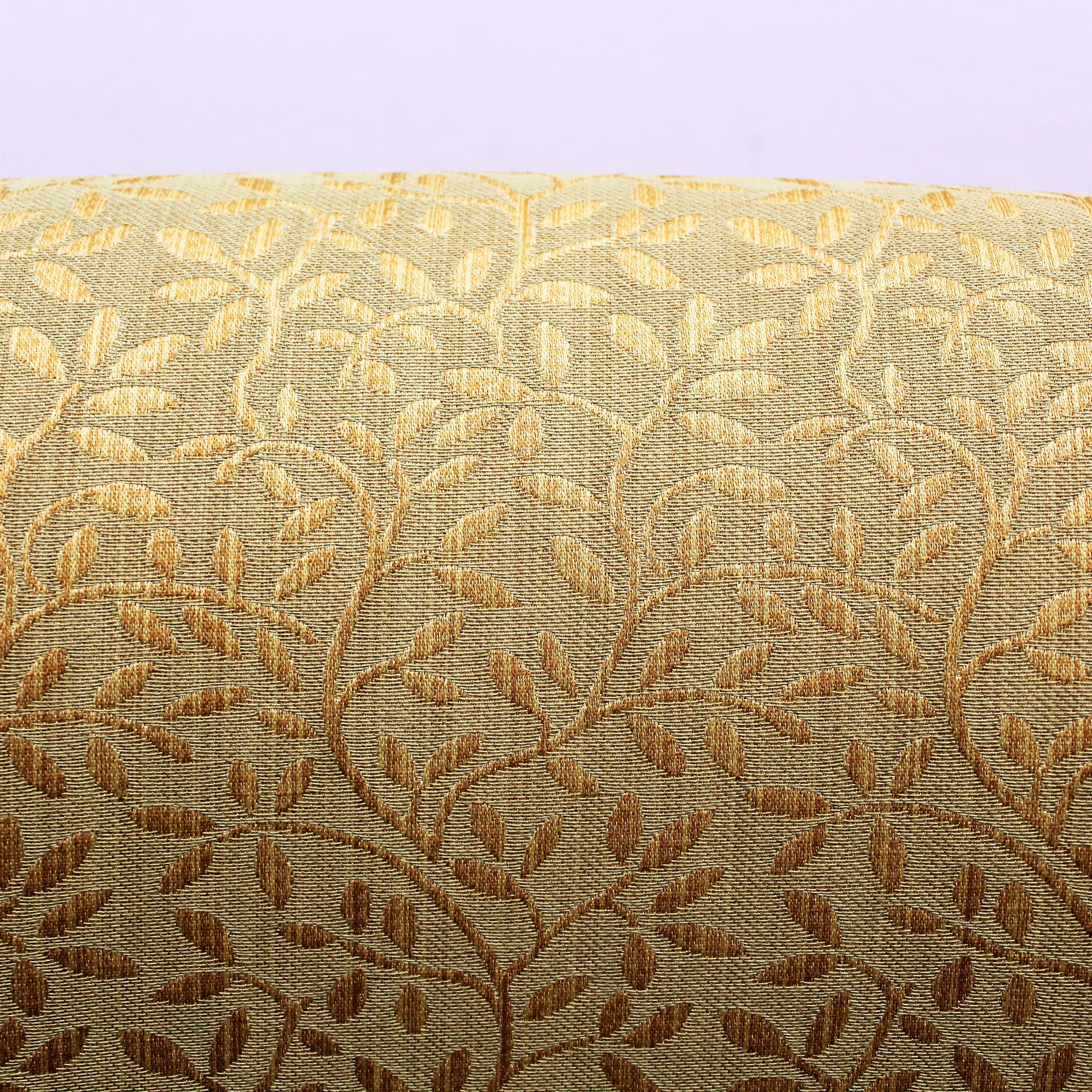 Midcentury Gio Ponti Style Gold Yellow Fabric Armchair, Set of 2, 1950s, Italy 11