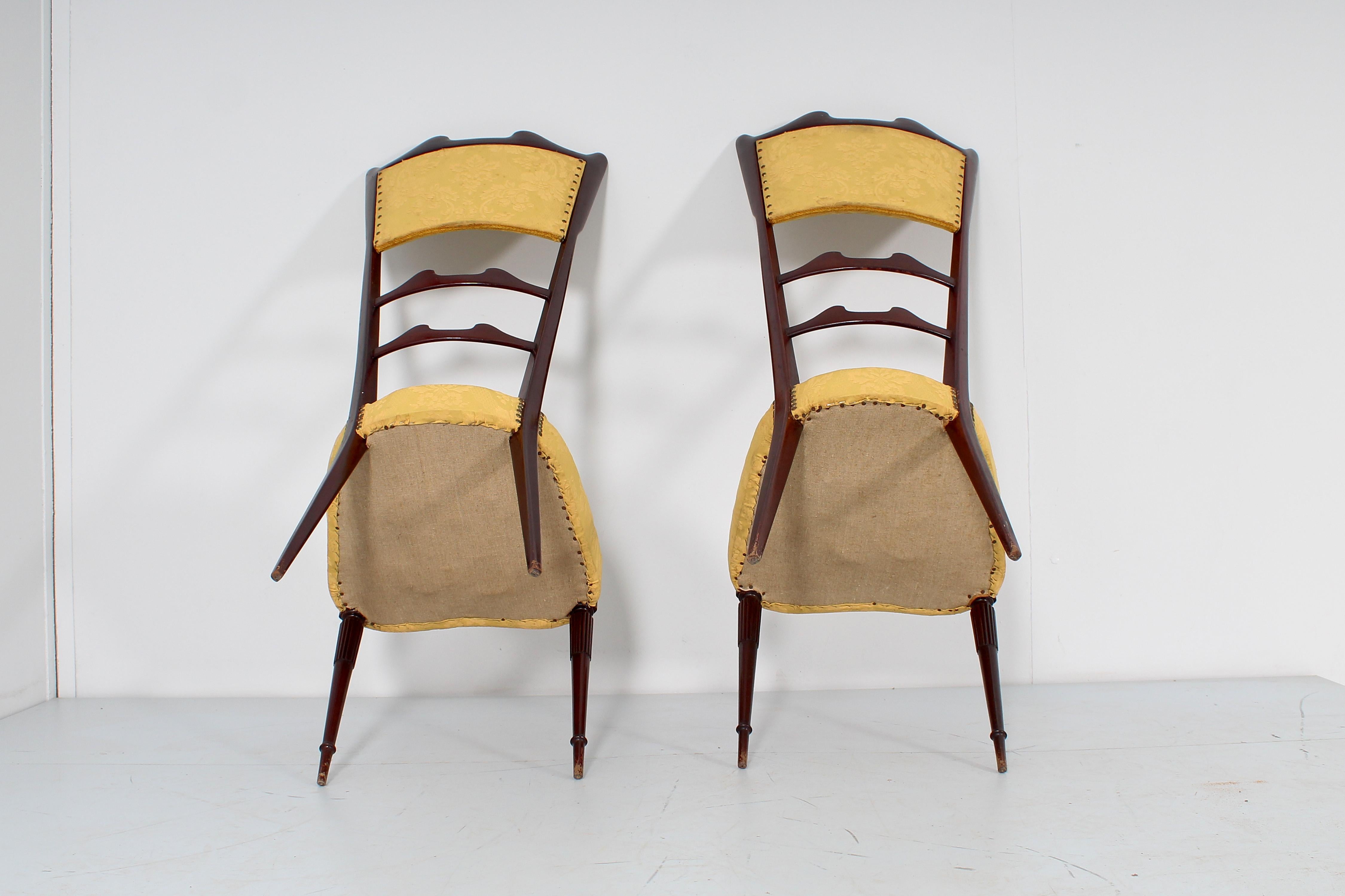 Midcentury Giò Ponti Style High Espalier Chairs Set of 2, 1950s, Italy For Sale 5