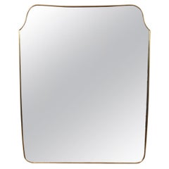 Mid-Century Gio Ponti Style Italian Brass Mirror