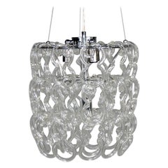 Midcentury Giogali Glass Link Chandelier by Mangiarotti for Vistosi