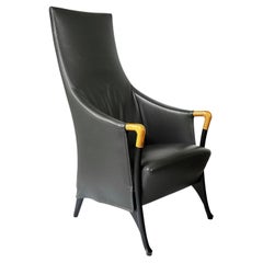 Vintage Midcentury Giorgetti Progetti Leather Armchair by Umberto Asnago