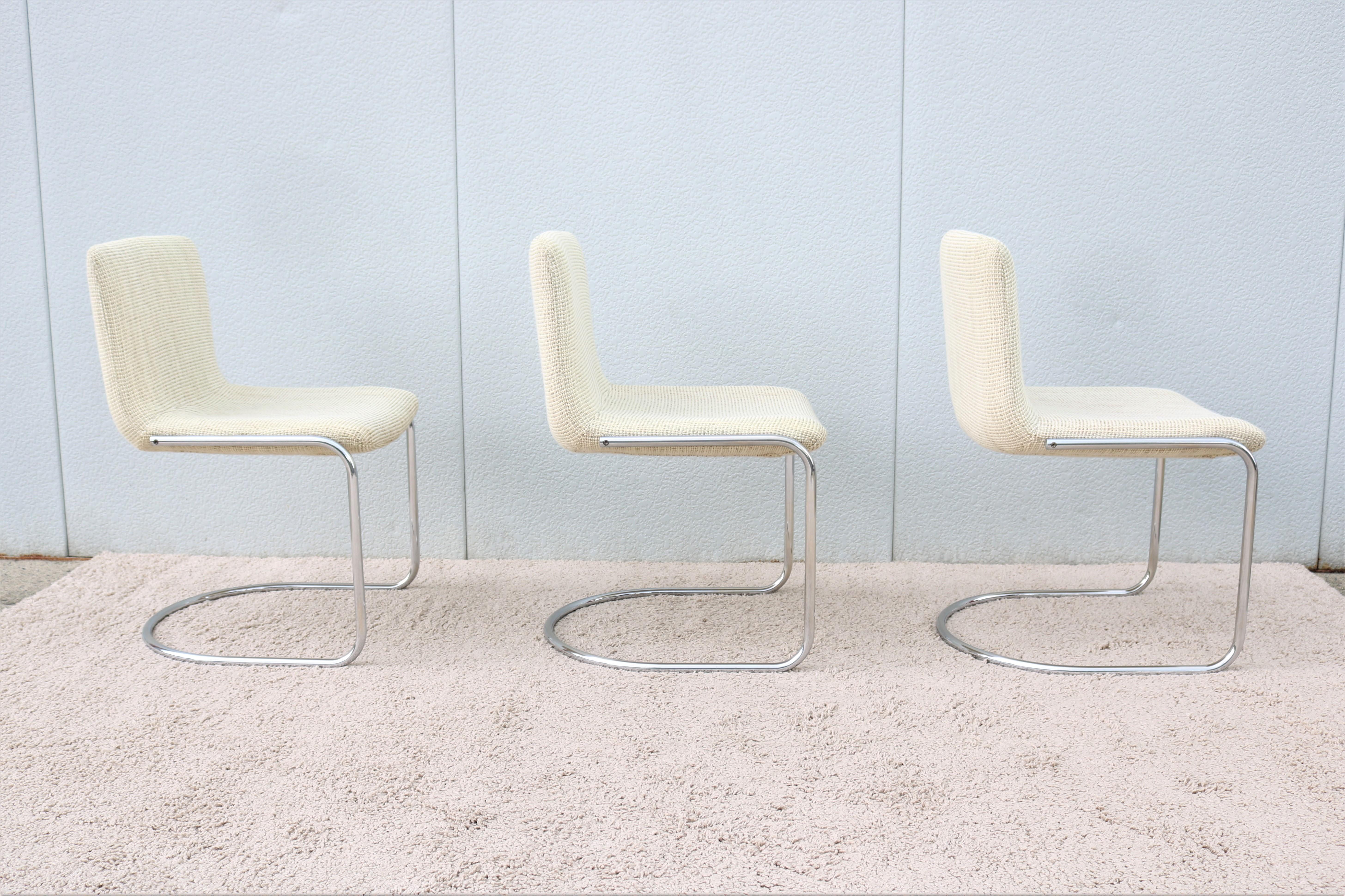Mid-Century Giovanni Offredi for Saporiti Italia Lens Dining Chairs, Set of 3 For Sale 2