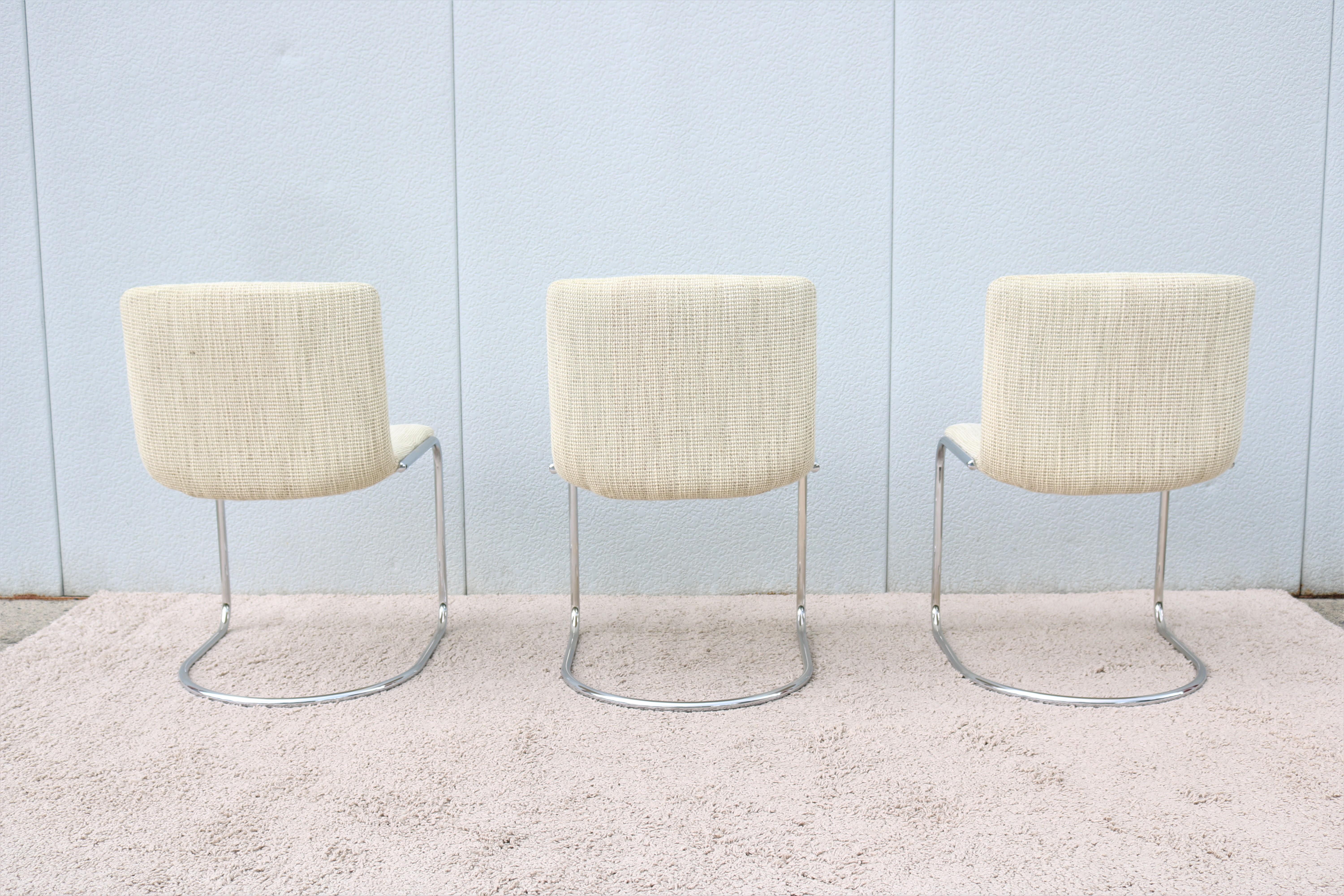 Mid-Century Giovanni Offredi for Saporiti Italia Lens Dining Chairs, Set of 3 For Sale 1