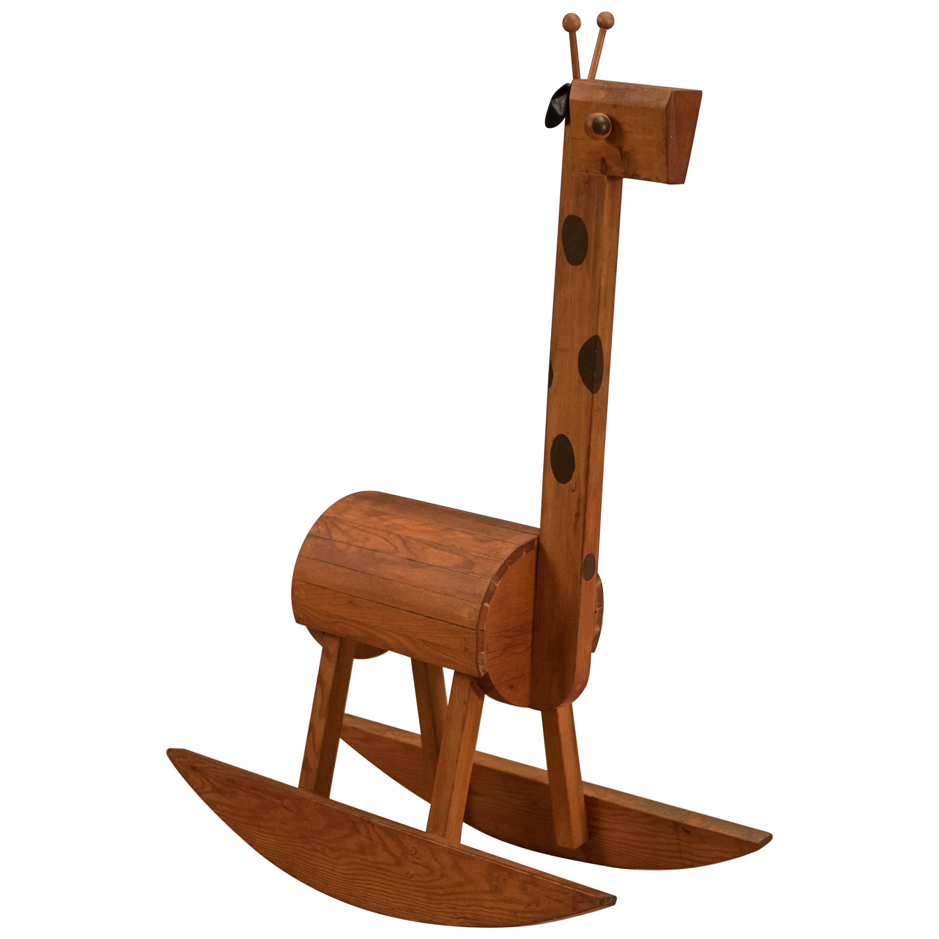 Mid Century Giraffe Rocking Chair Toy