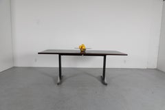 Mid-Century Gispen Konferenztisch, Untergestell aus emailliertem Stahl, Espresso Wood