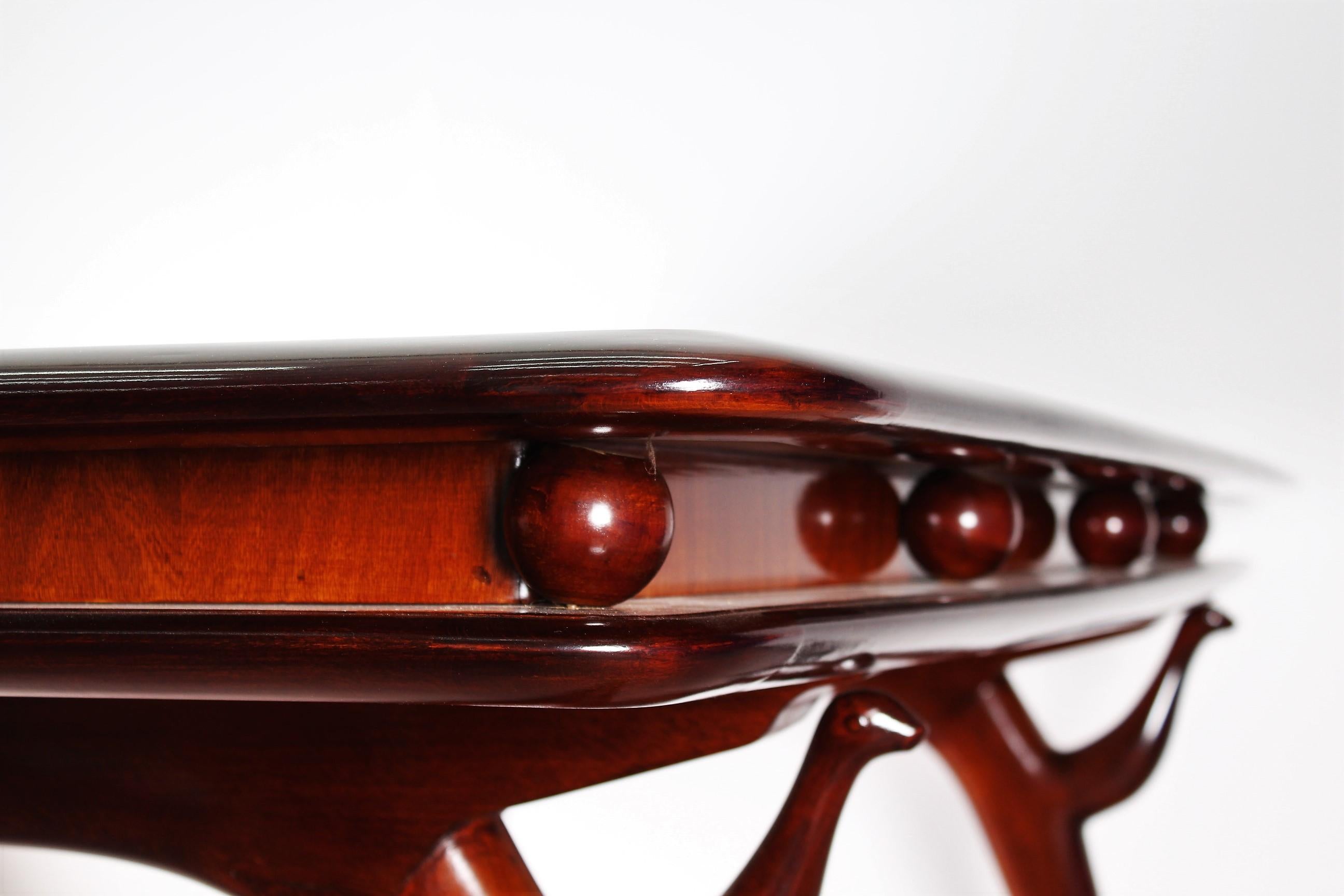 Mid-Century Giuseppe Anzani Brown Rectangular Wooden Table, Italy, 1950 8