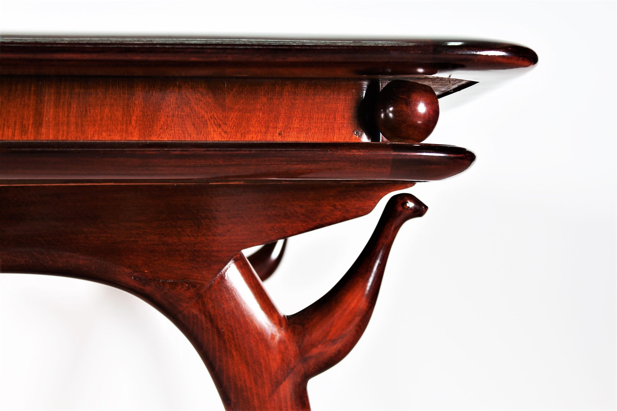 Mid-Century Giuseppe Anzani Brown Rectangular Wooden Table, Italy, 1950 3