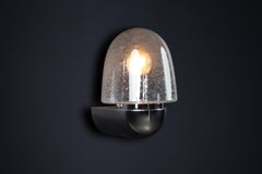 Mid-Century Glashütte Limburg Wall Sconce – Chrome & Bubble Glass, 1960s