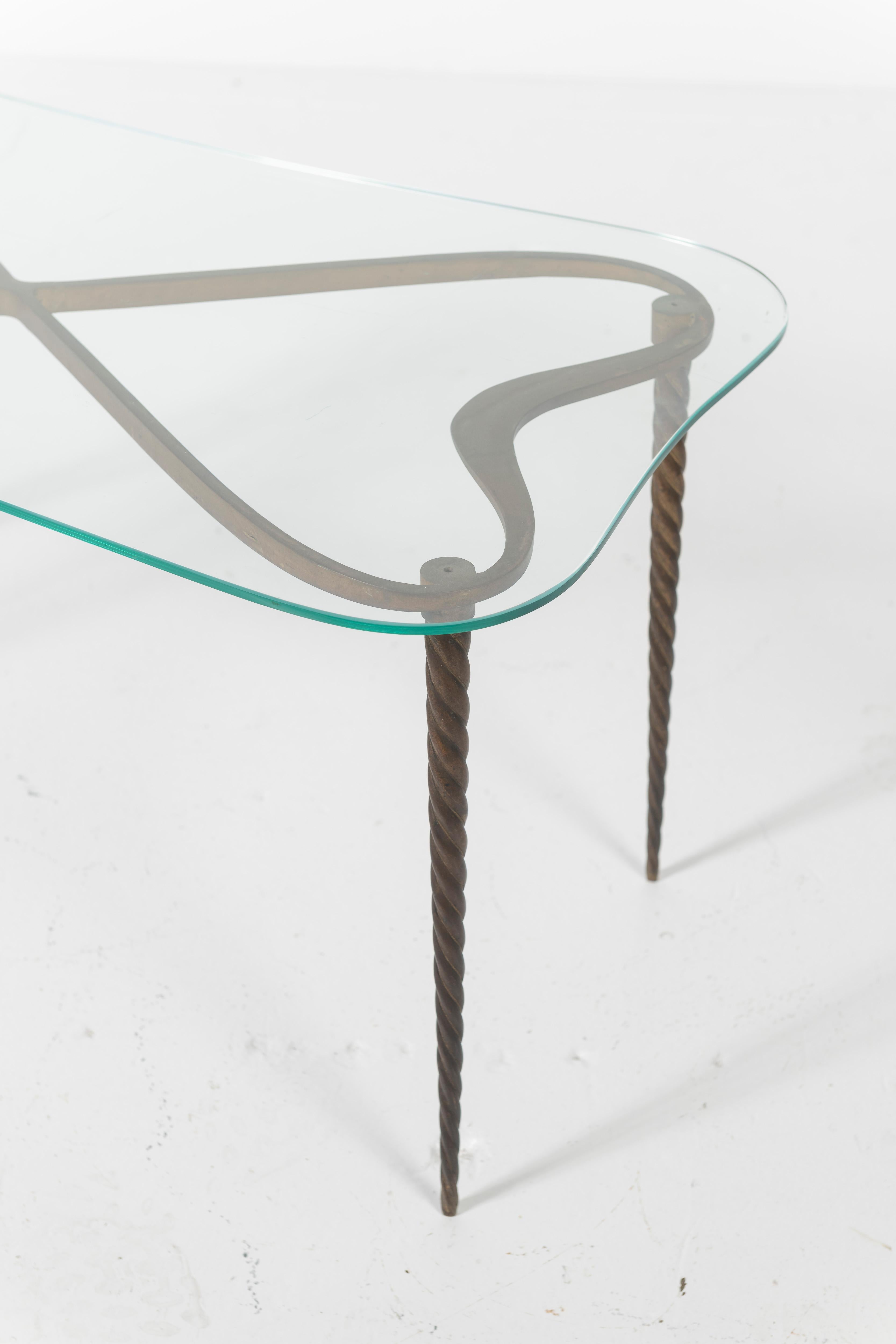 Mid-Century Glass and Brass Italian Coffee Table In Good Condition In San Francisco, CA