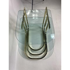 Mid-Century Glass and Brass Nesting Tables by Design Institute America