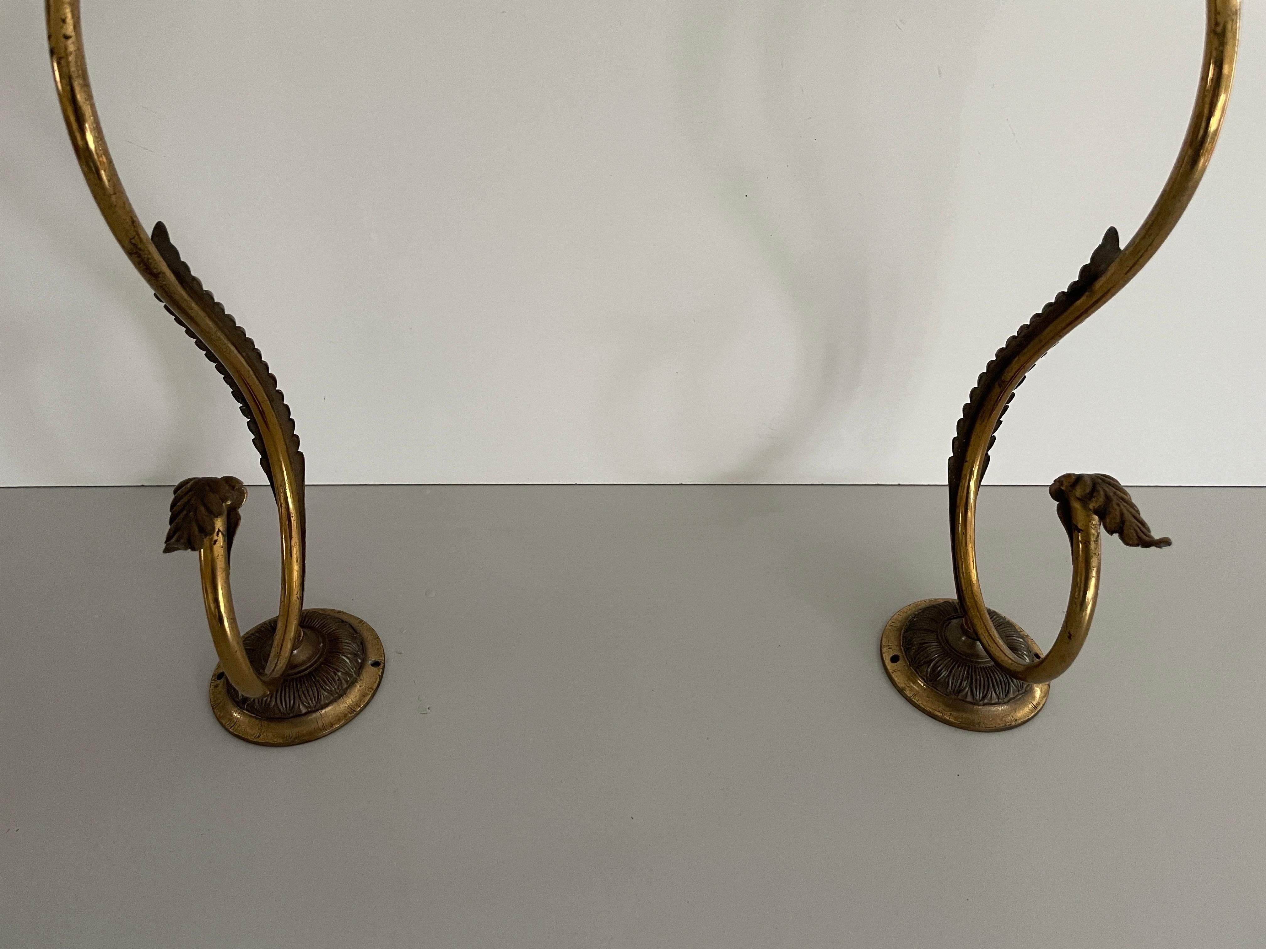 Pareja de apliques de cristal y latón de Barovier & Toso de mediados de siglo, años 50, Italia mediados del siglo XX en venta