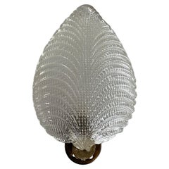 Mid-century Glass and Brass Sconce Attr. to Barovier & Toso, 1950s, Italy