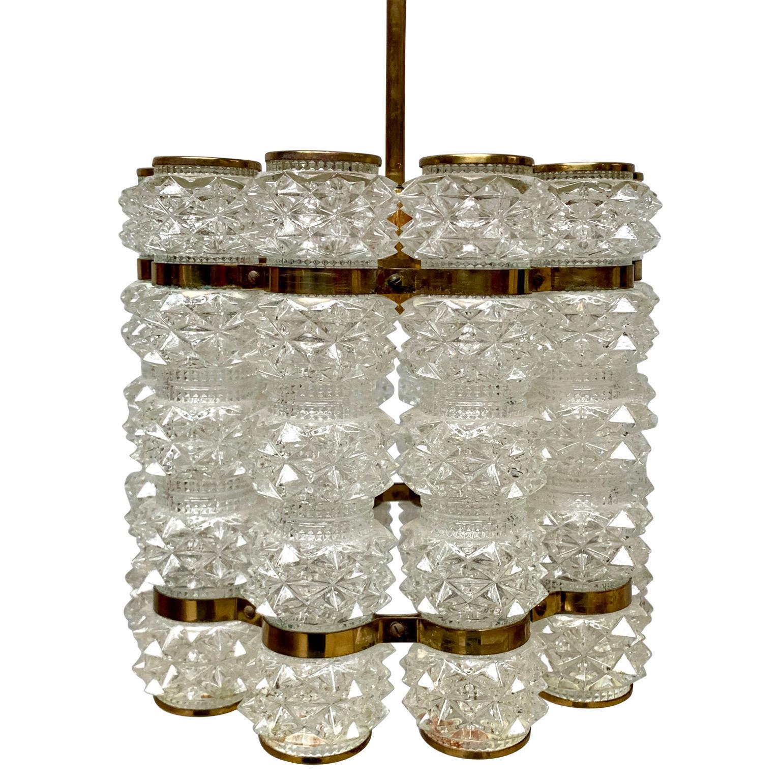 Scandinave moderne Verre et laiton Tyringe Konstantverk du milieu du siècle, vers 1960 en vente