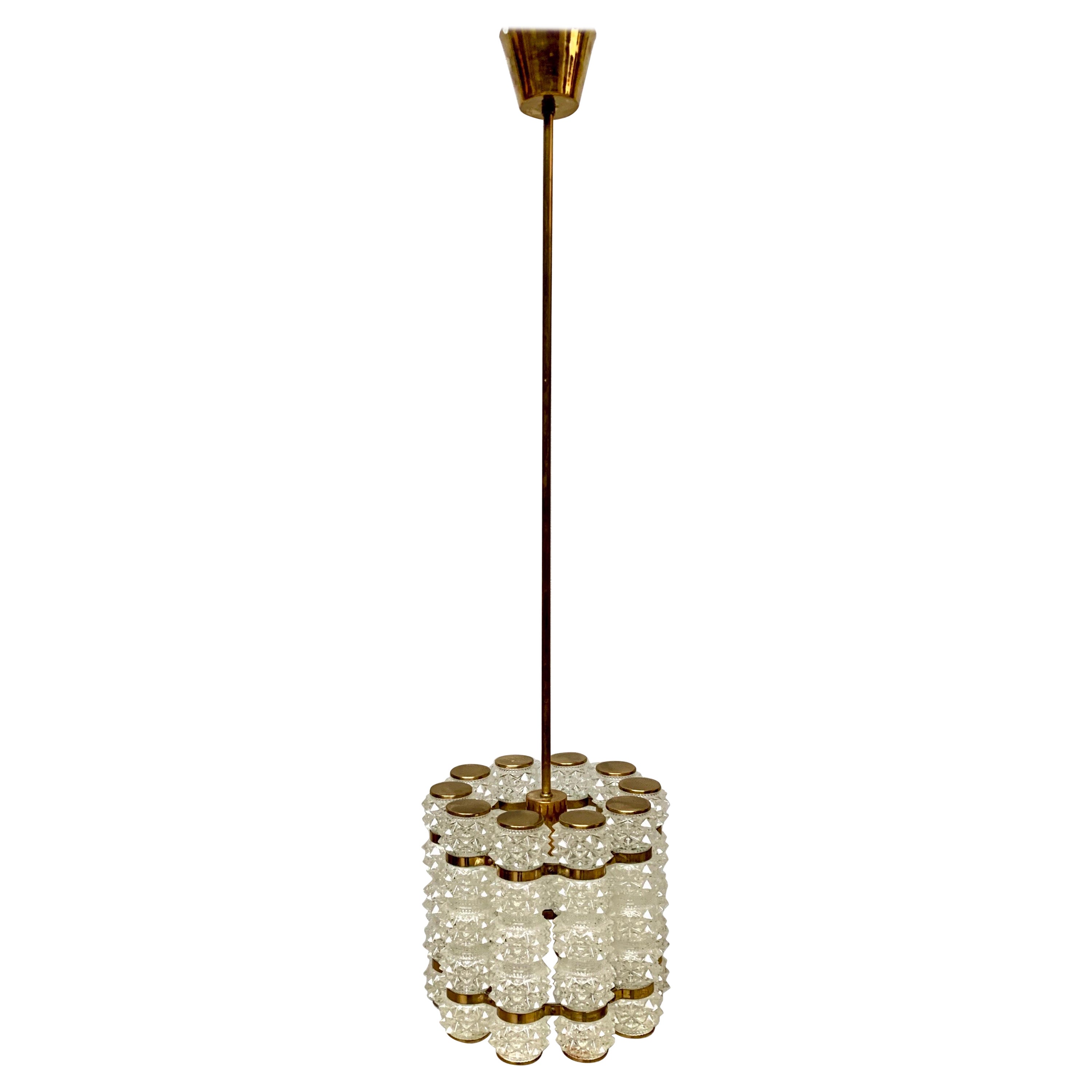 Mid-Century Glass and Brass Tyringe Konstantverk, Circa 1960
