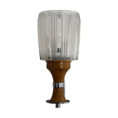 Mid-century Glass and Brown Metal Single Wall Lamp, 1960s, Italy