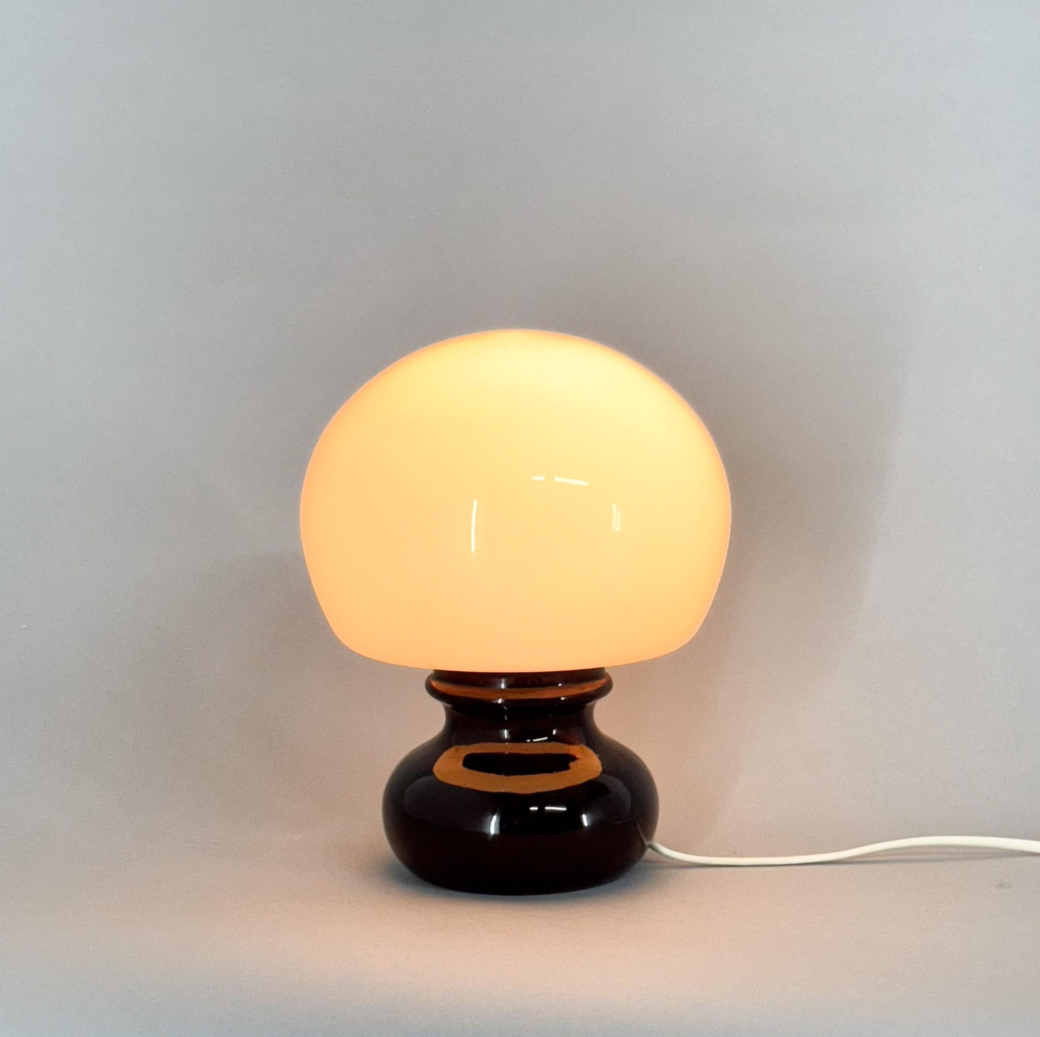 Mid-Century Modern Mid Century Glass and Ceramic Table Lamp, 1960's For Sale