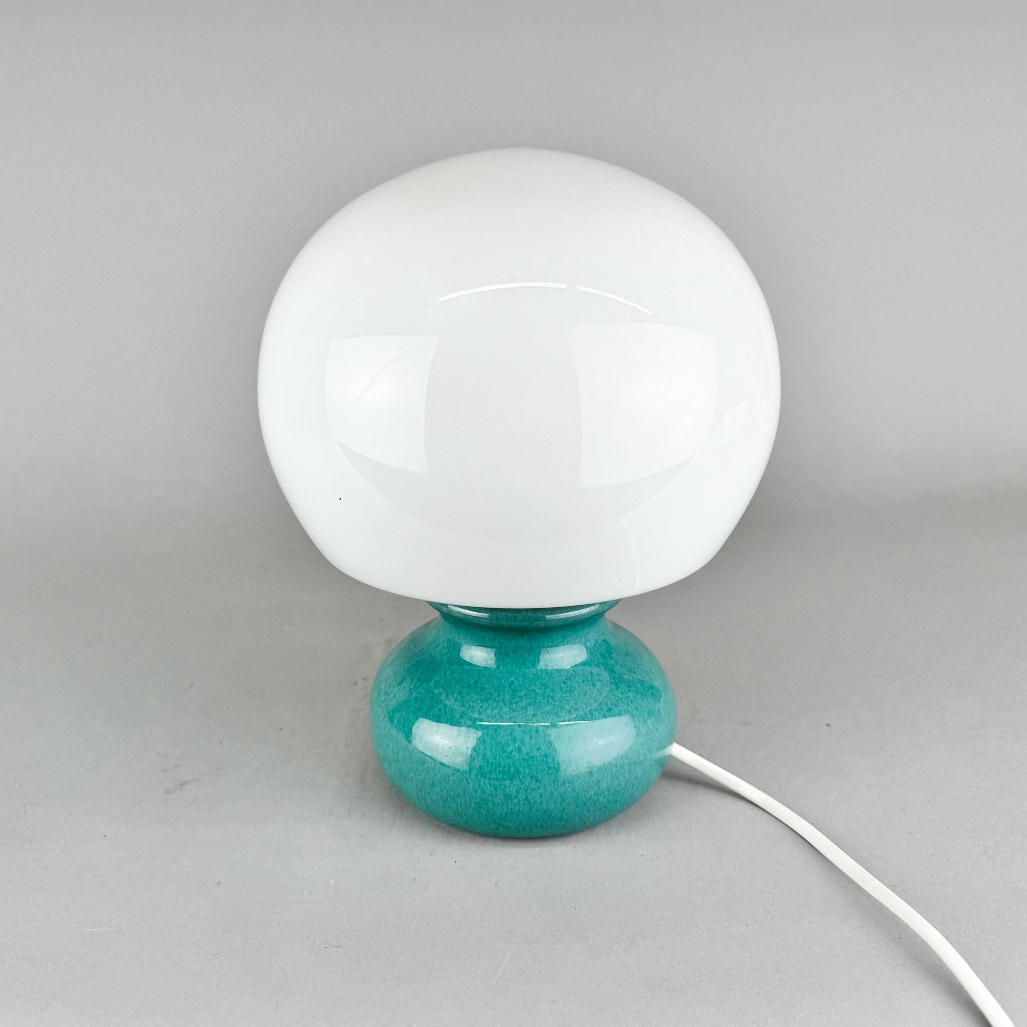 Mid-Century Modern Lampe de table en verre et céramique du milieu du siècle, années 1960 en vente