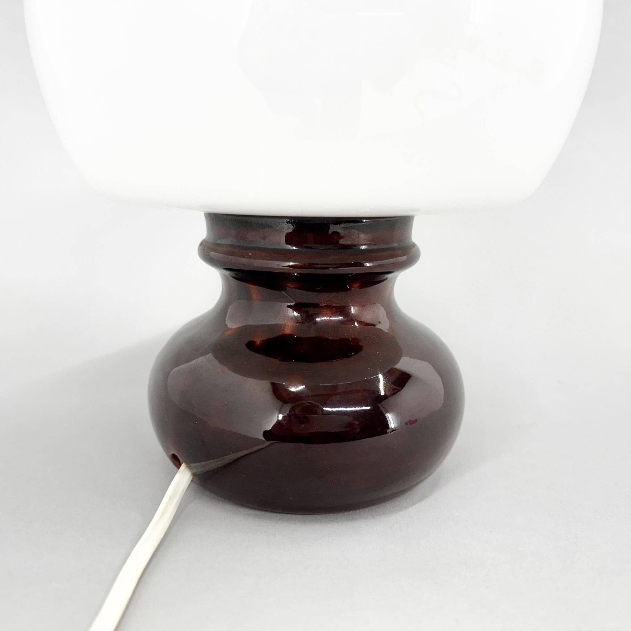 Mid Century Glass and Ceramic Table Lamp, 1960's In Good Condition For Sale In Praha, CZ