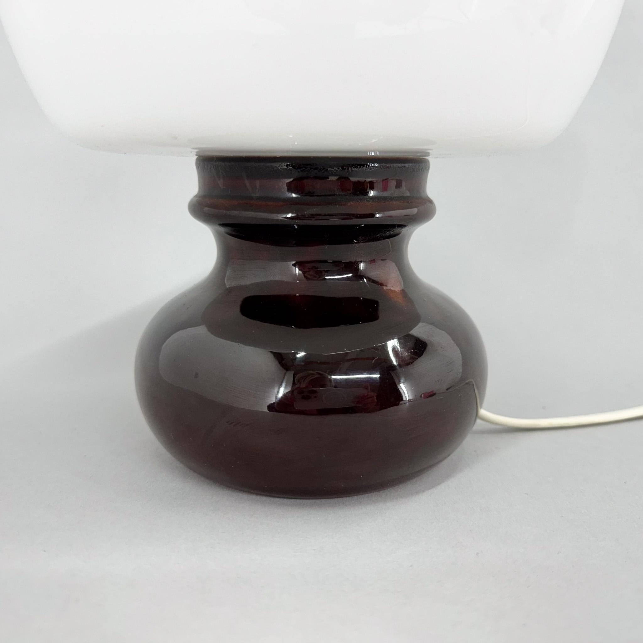 20th Century Mid Century Glass and Ceramic Table Lamp, 1960's For Sale
