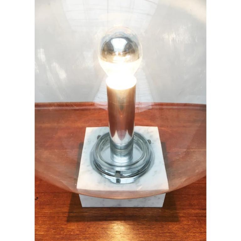 Mid-Century Modern Mid-Century Glass and Marble 3480 Table Lamp from Erco, 1960s For Sale