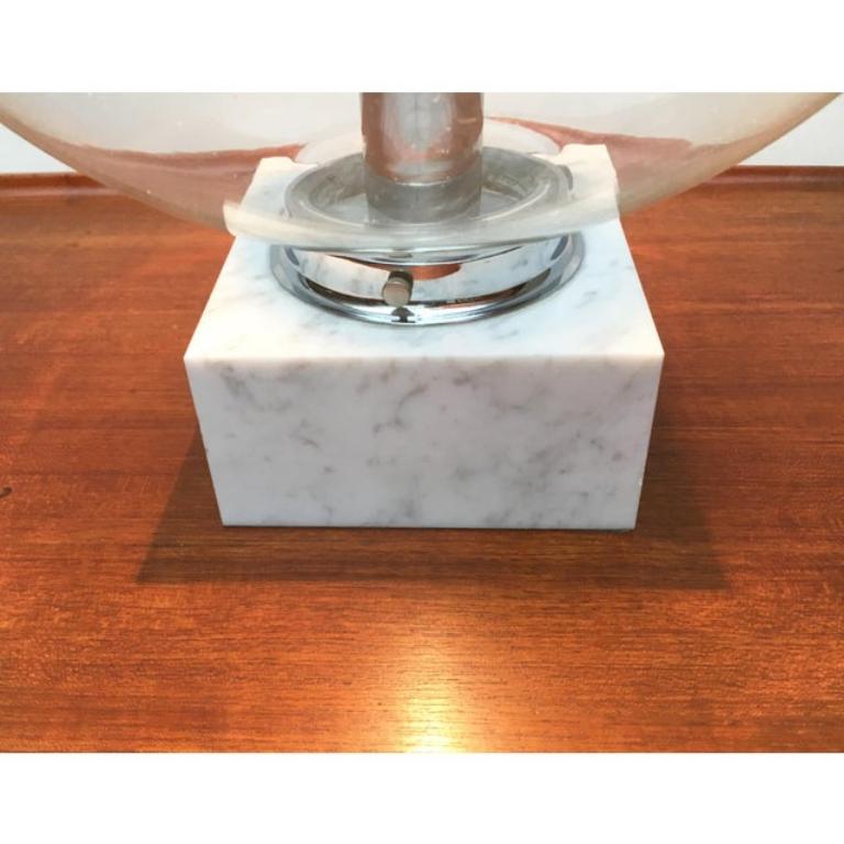Mid-Century Glass and Marble 3480 Table Lamp from Erco, 1960s In Good Condition For Sale In Hamburg, DE