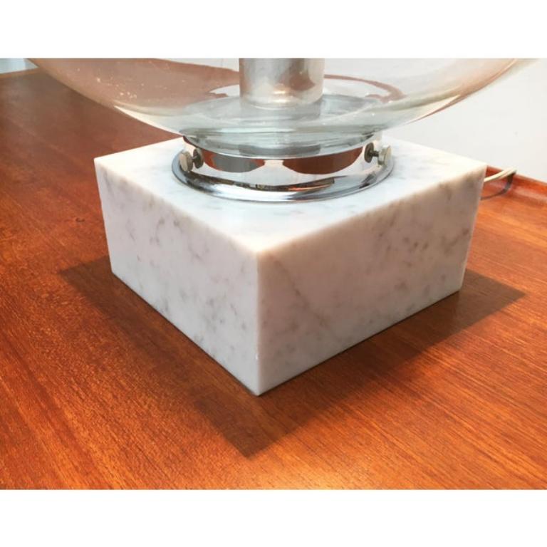 20th Century Mid-Century Glass and Marble 3480 Table Lamp from Erco, 1960s For Sale