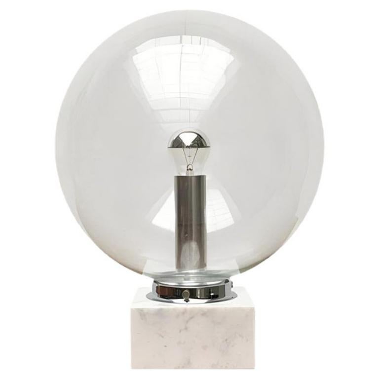 Mid-Century Glass and Marble 3480 Table Lamp from Erco, 1960s For Sale