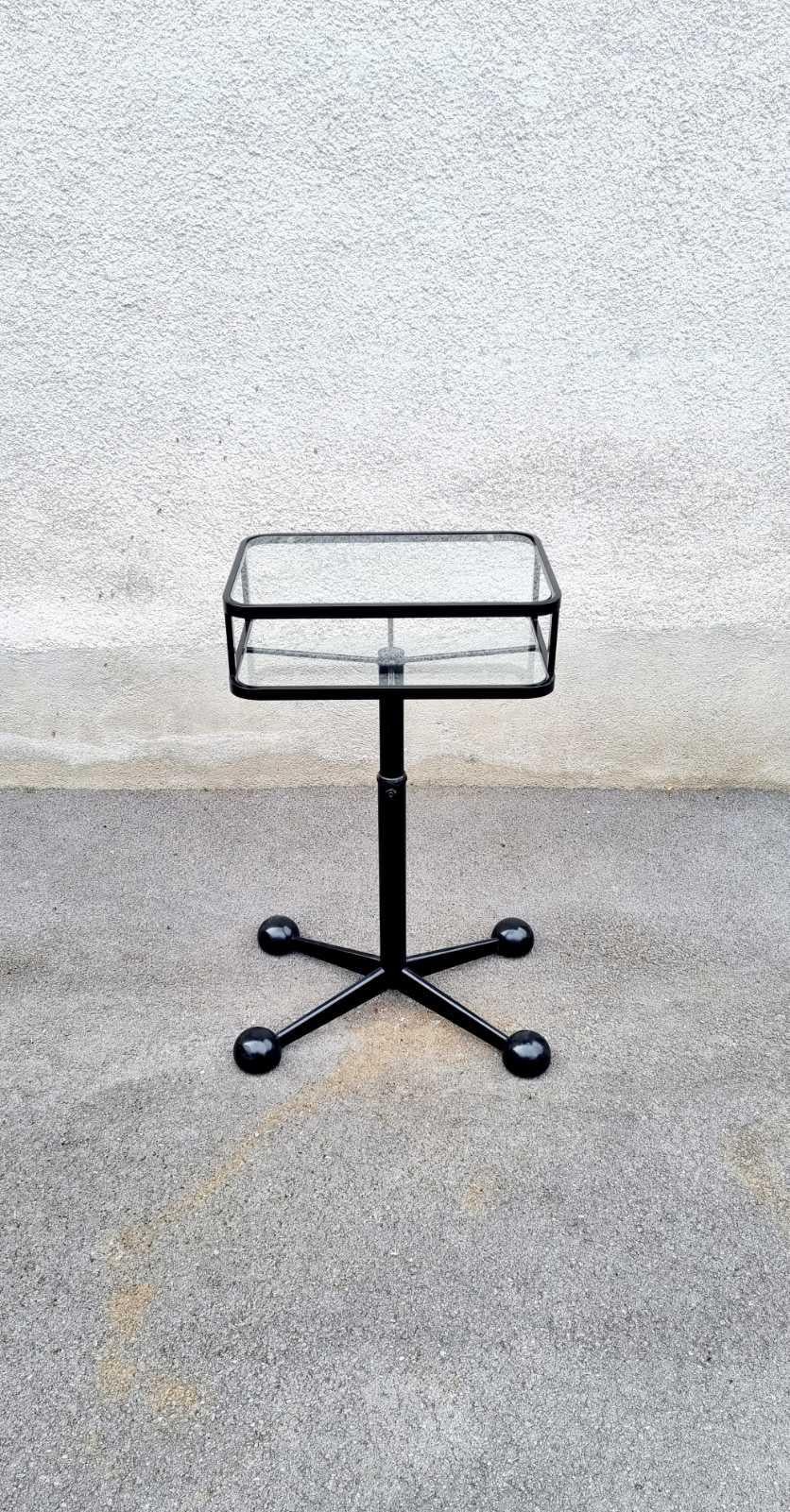 Mid-Century Modern Mid Century Glass and Metal  Side Table by Arredamenti Allegri Parma Italy 70s For Sale