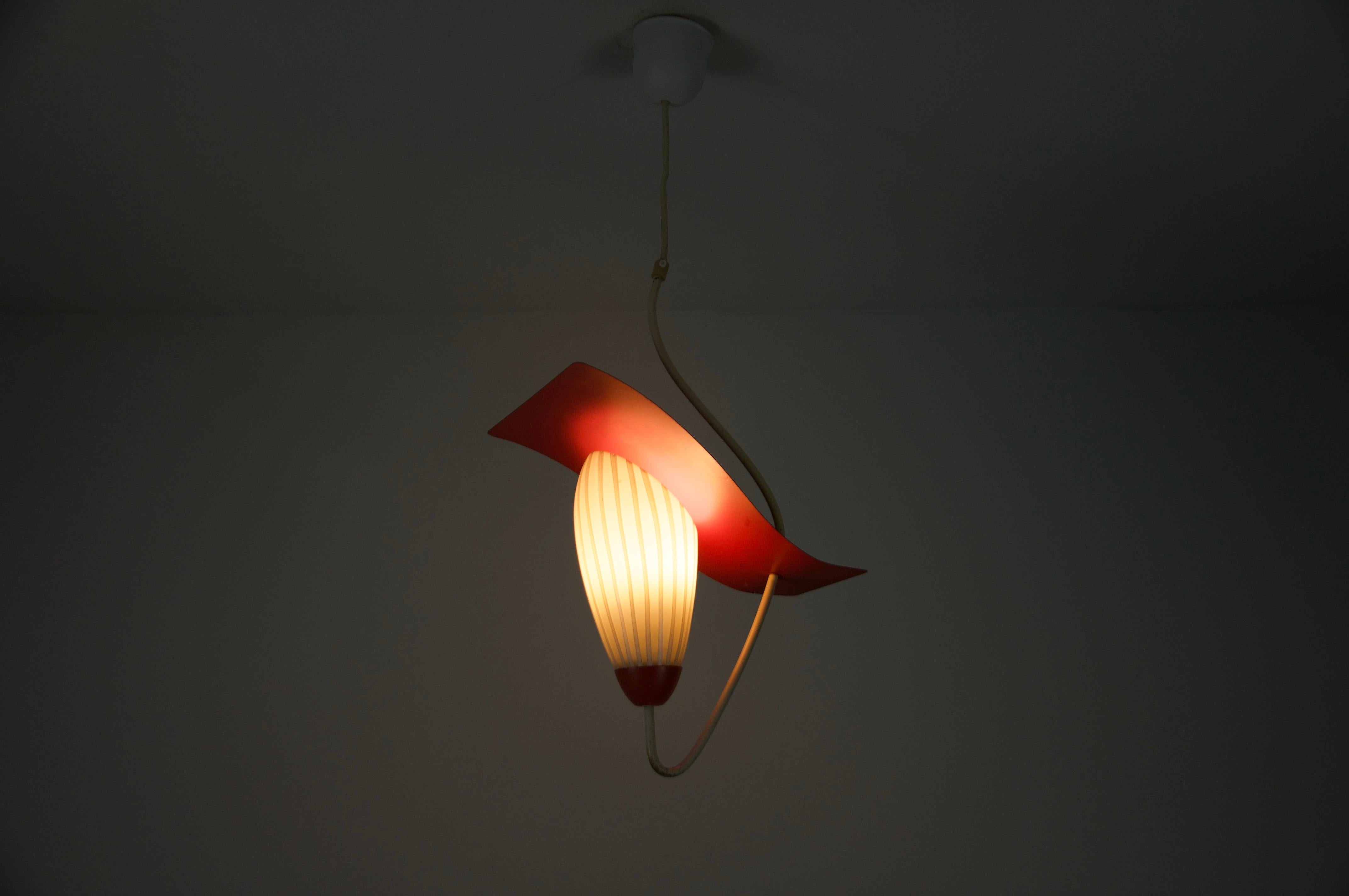 Mid-Century Glass and Metal Sputnik Ceiling Lamp, Germany, 1960s For Sale 5