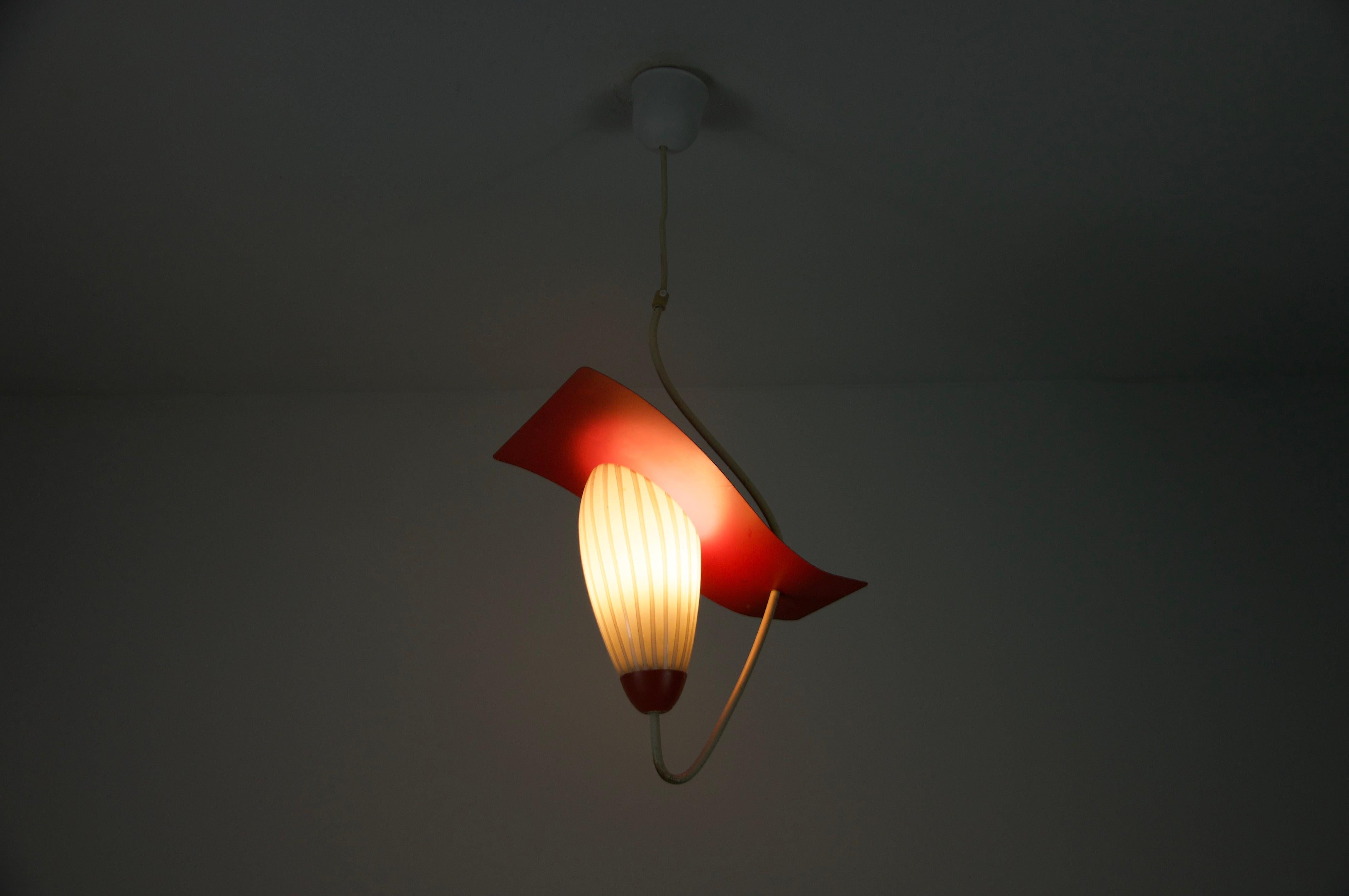 Mid-Century Glass and Metal Sputnik Ceiling Lamp, Germany, 1960s For Sale 7