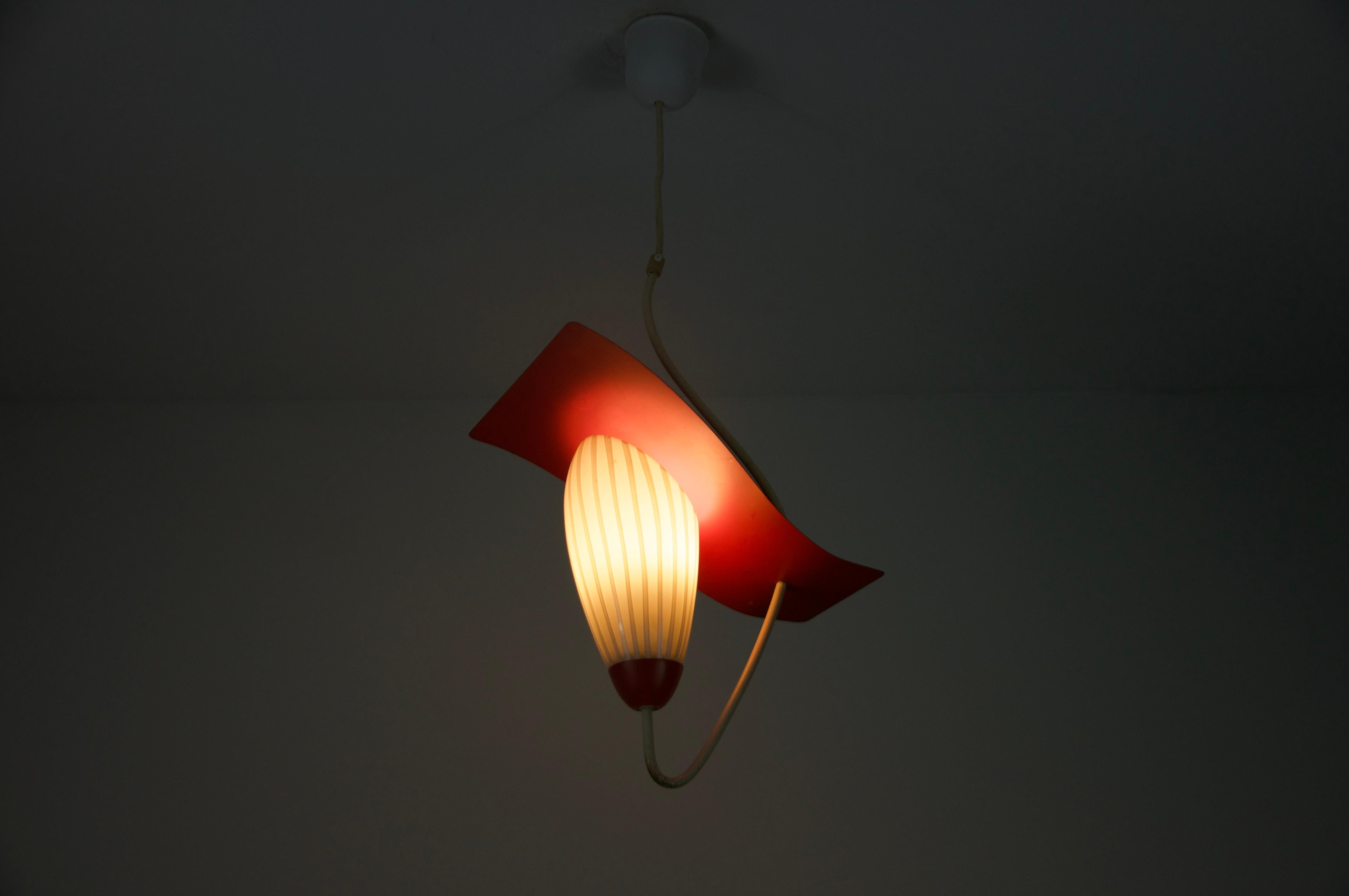 Mid-Century Glass and Metal Sputnik Ceiling Lamp, Germany, 1960s For Sale 8
