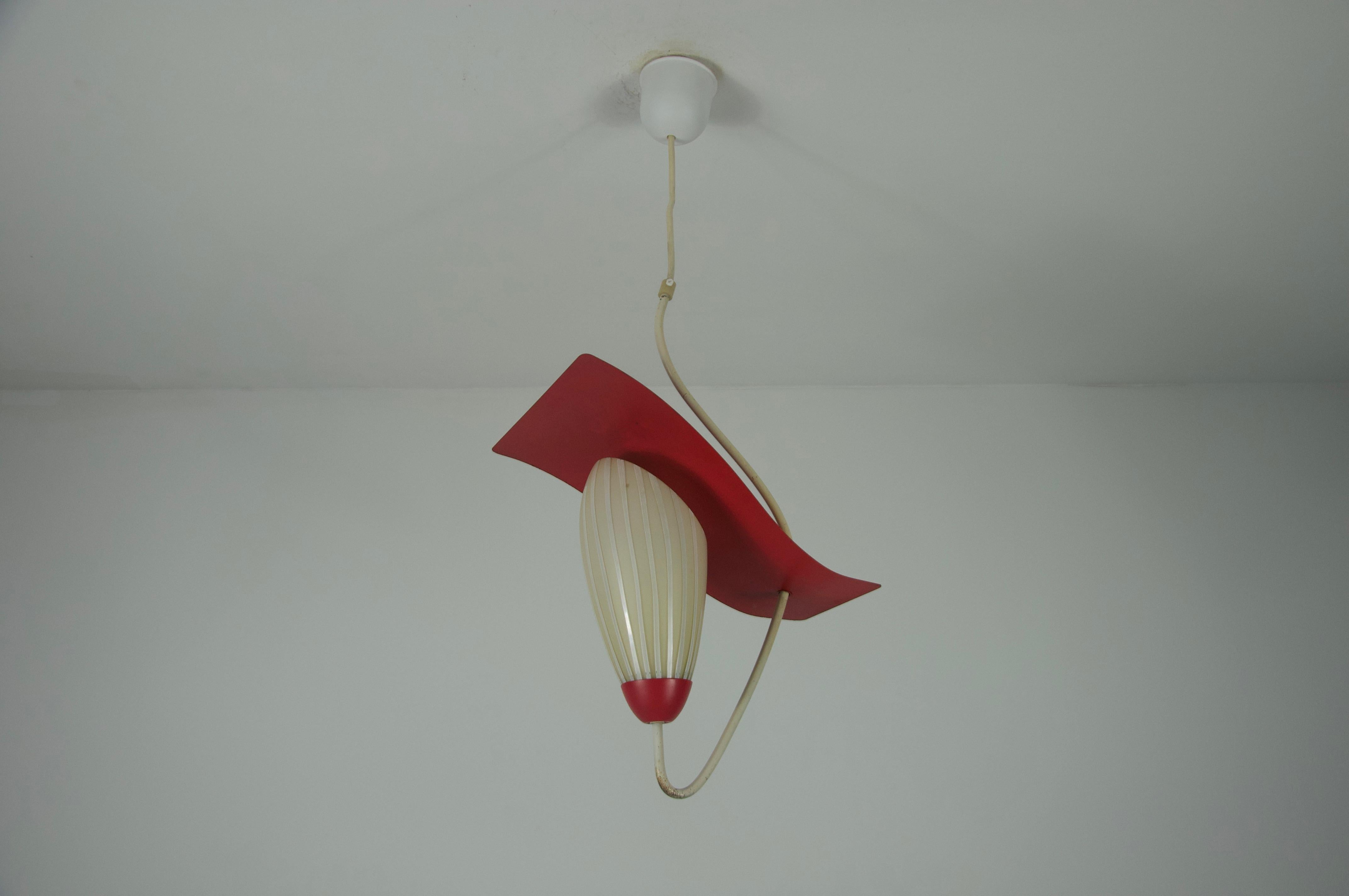 Mid-Century Glass and Metal Sputnik Ceiling Lamp, Germany, 1960s In Good Condition For Sale In Hagenbach, DE